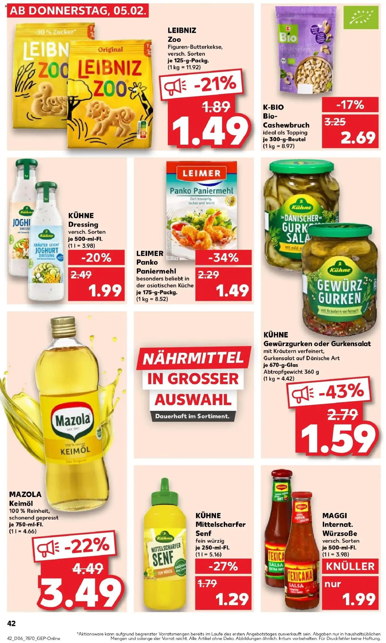Kaufland prospekt Tübingen	 – gültig ab 09.02.2026 | Seite: 42 | Produkte: Maggi, Küche, Dressing, Zucker