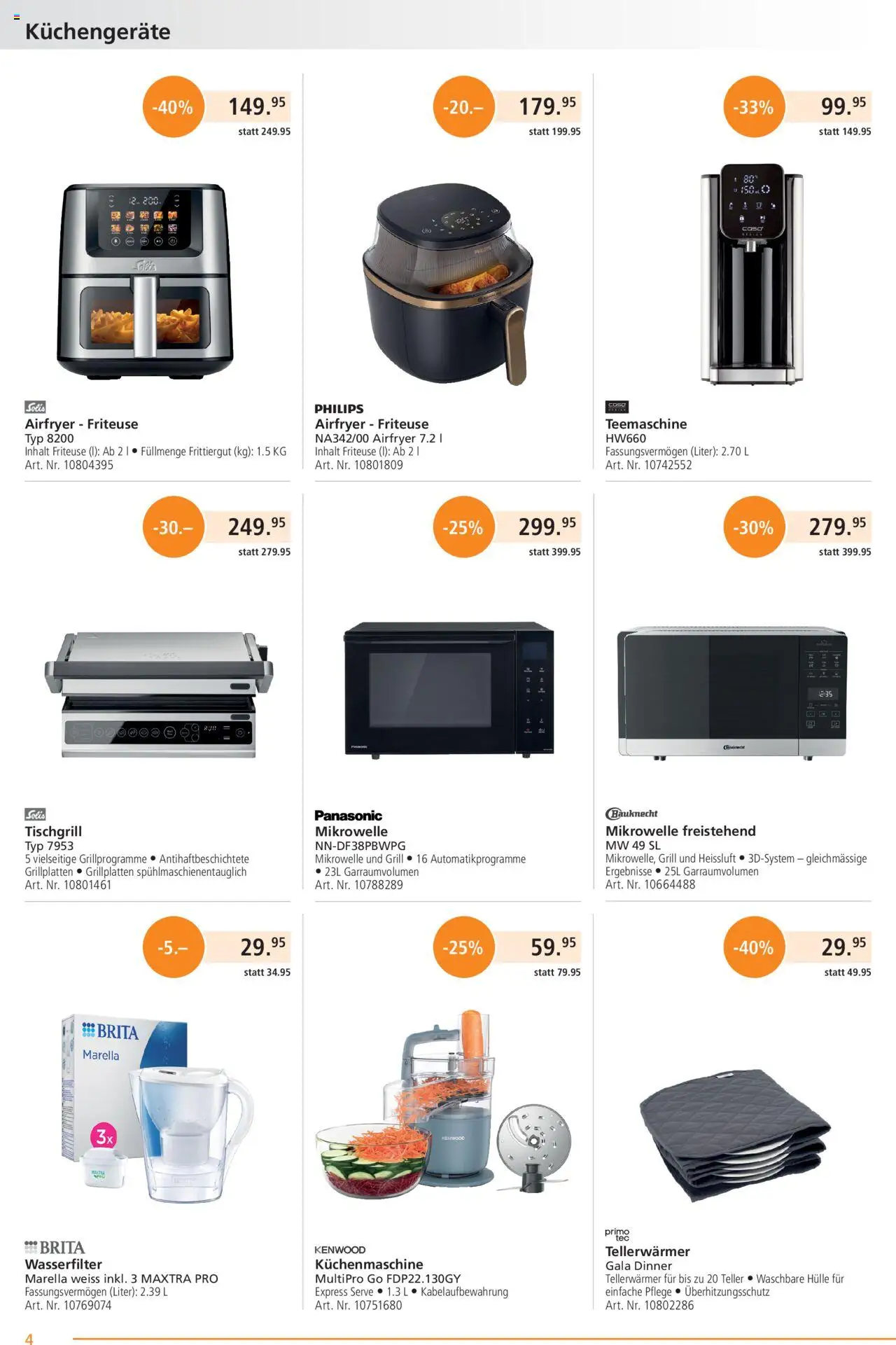 Fust Aktionen – gültig ab 20.10.2025 | Seite: 4 | Produkte: Teemaschine, Mikrowelle, Grill, Panasonic