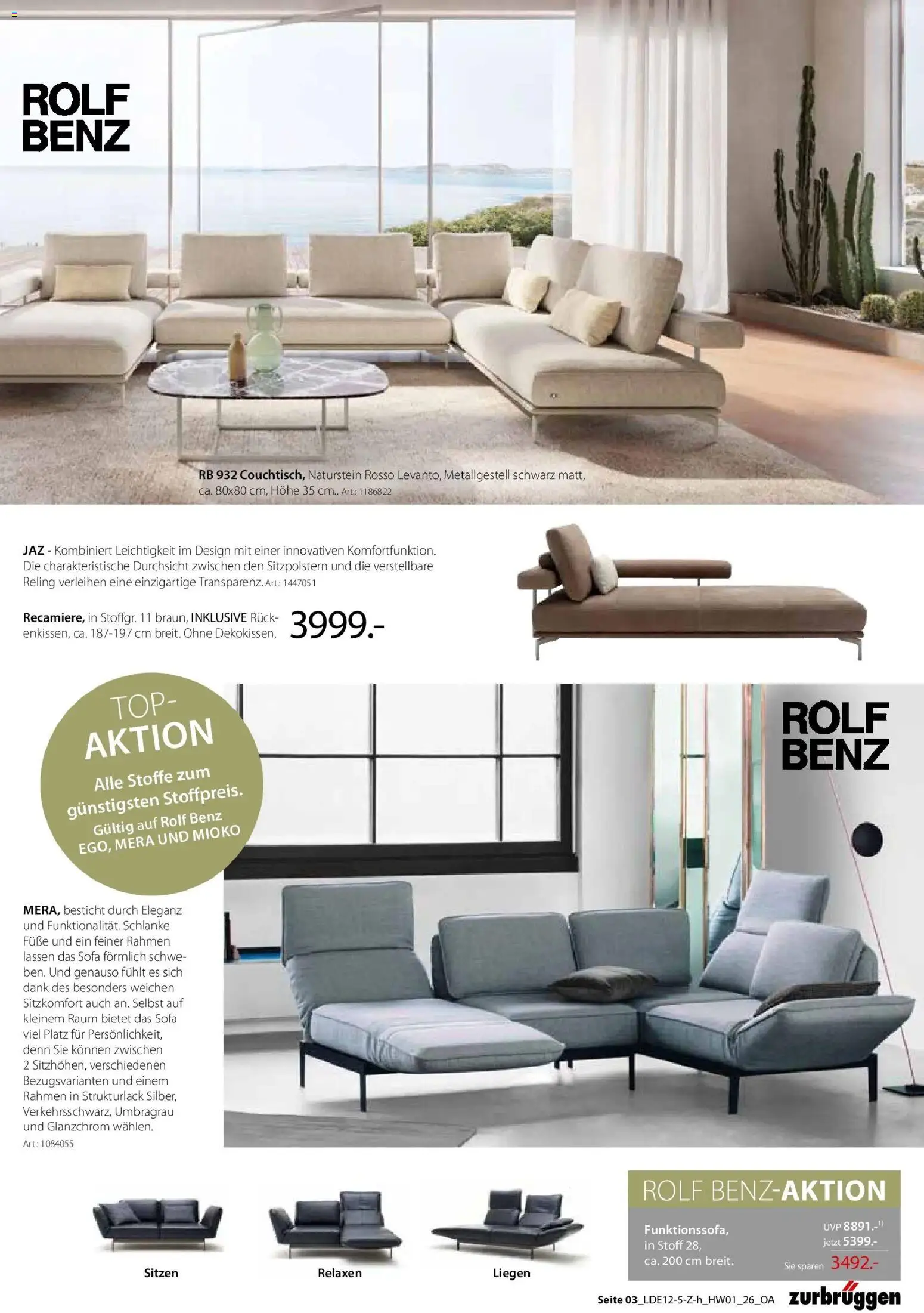 Zurbrüggen - Zurbrüggen: Ihr Einrichtungshaus der Extraklasse – gültig ab 18.01.2026 | Seite: 5 | Produkte: Top, Sofa