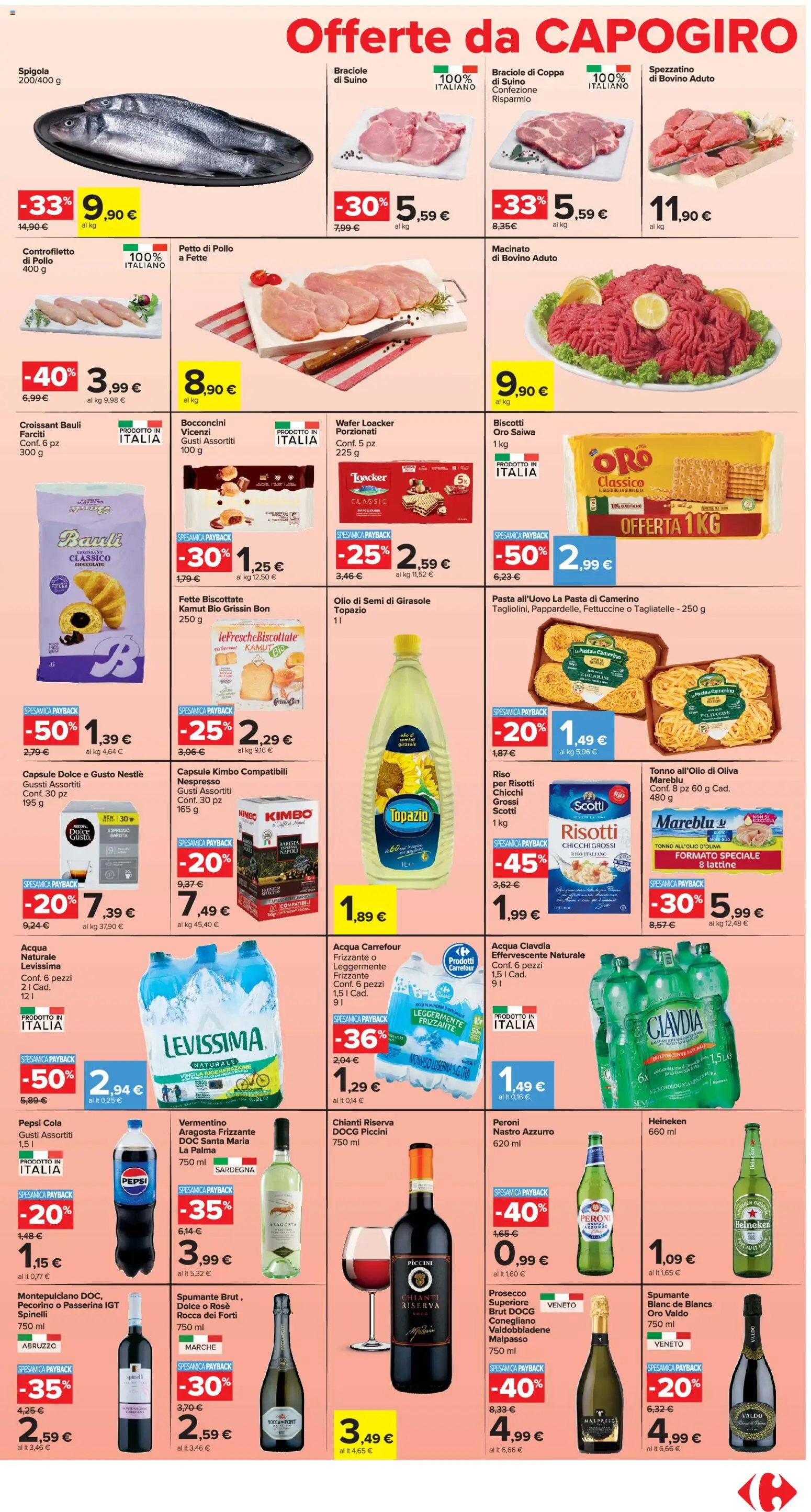 Volantino Carrefour del 04.11.2025 | Pagina: 3 | Prodotti: Petto di Pollo, Riso, Acqua, Tonno