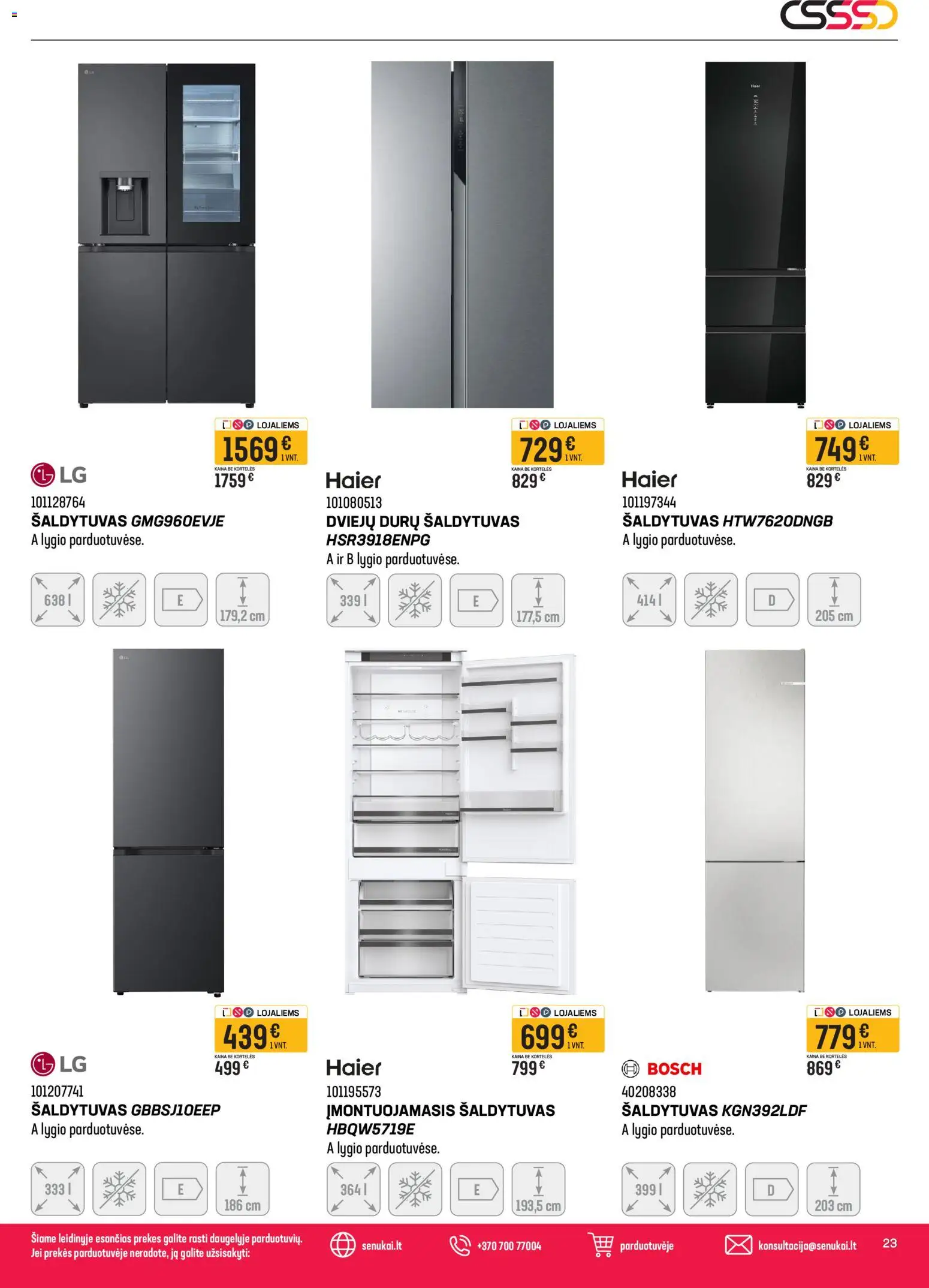 Senukai akcijos nuo 12.03.2026 | Puslapis: 23 | Prekių: Šaldytuvas