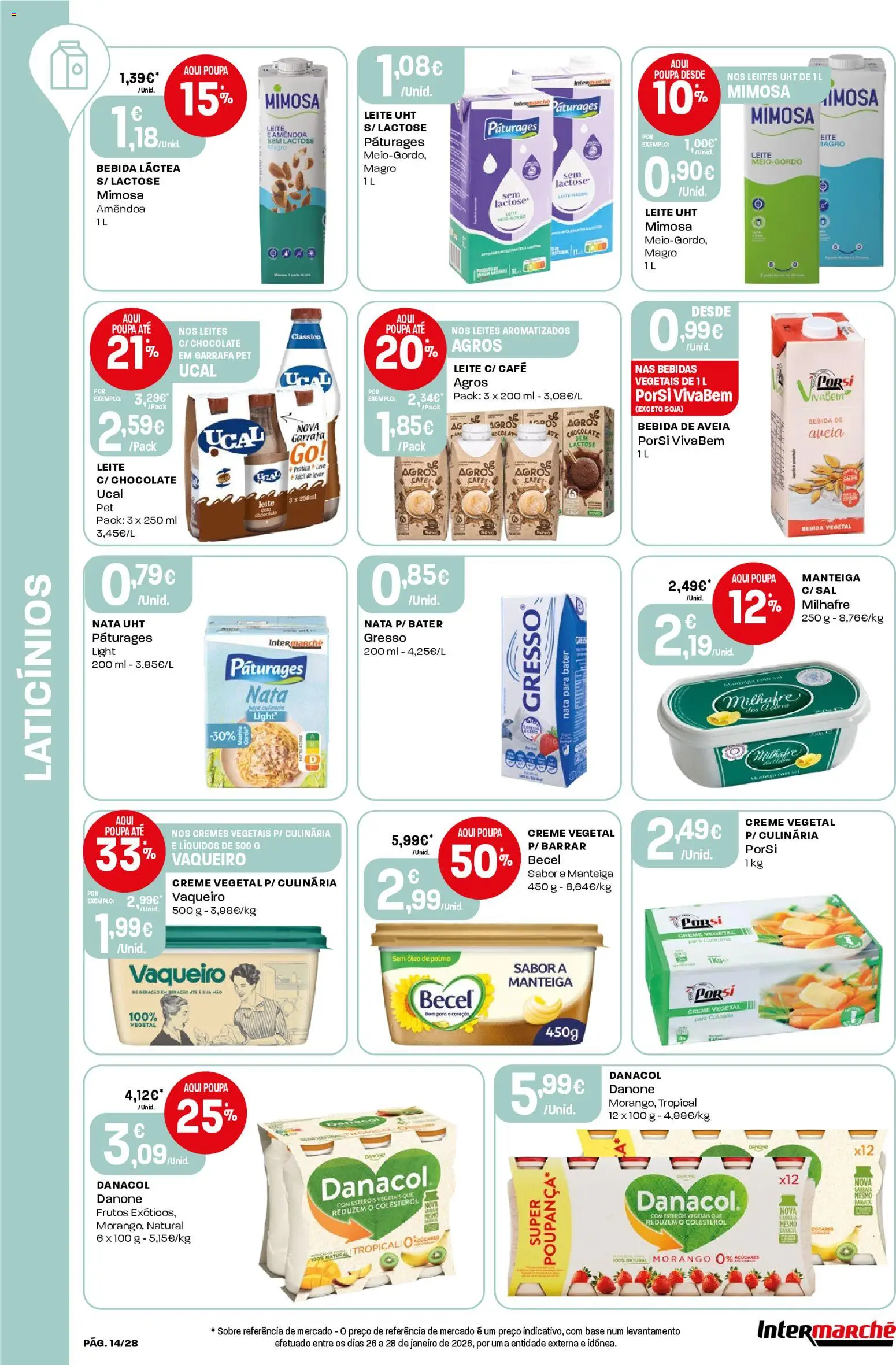 Intermarché Folheto Contact │ válido de 05.03.2026 | Página: 14 | Produtos: Base, Leite, Creme, Bebida