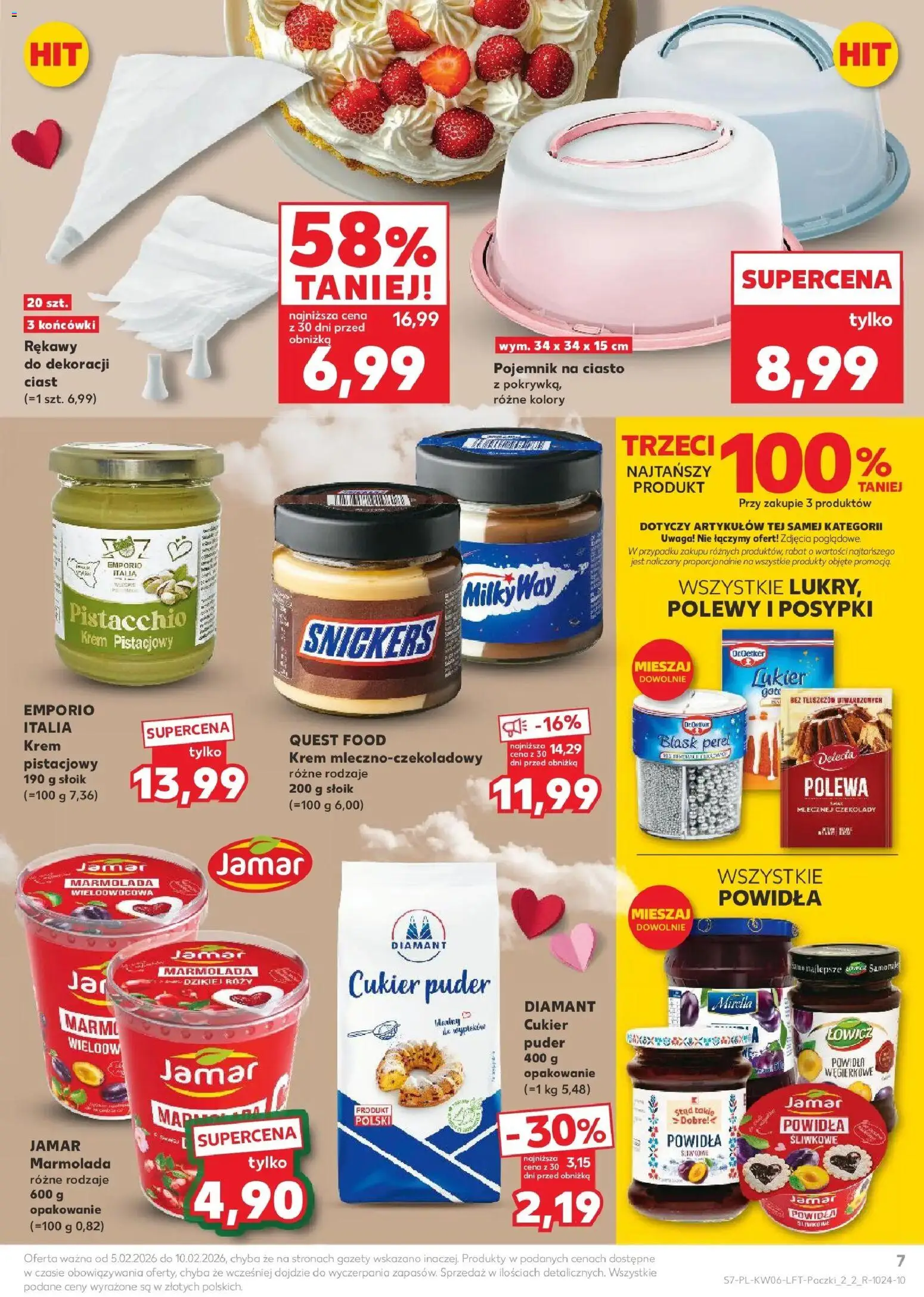 Kaufland gazetka od 05.02.2026 | Strona: 7 | Produkty: Pojemnik na ciasto, Czekolady, Powidła, Puder