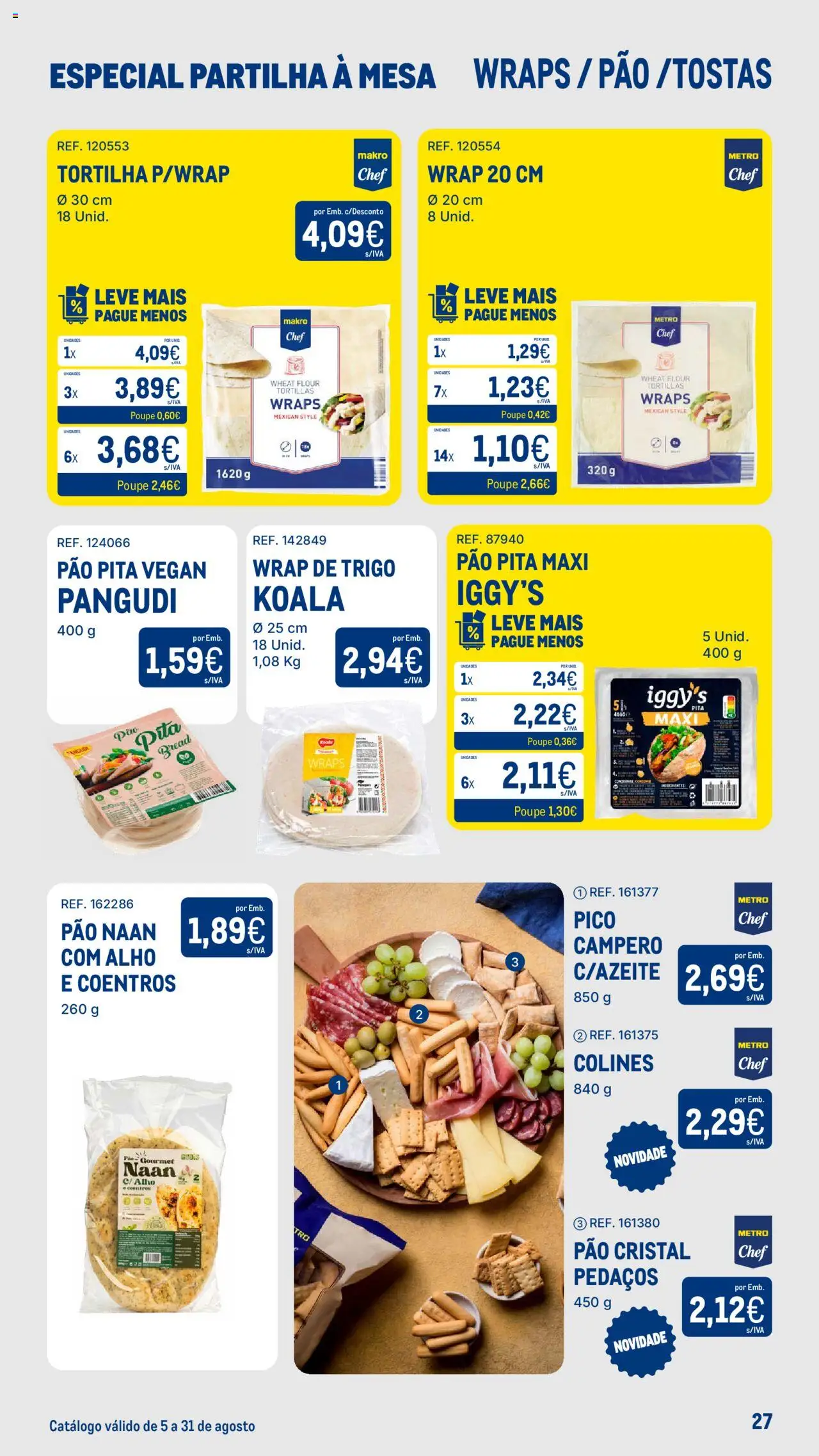 Makro - Especial Partilha à Mesa │ válido de 05.08.2025 | Página: 27 | Produtos: Mesa, Pão