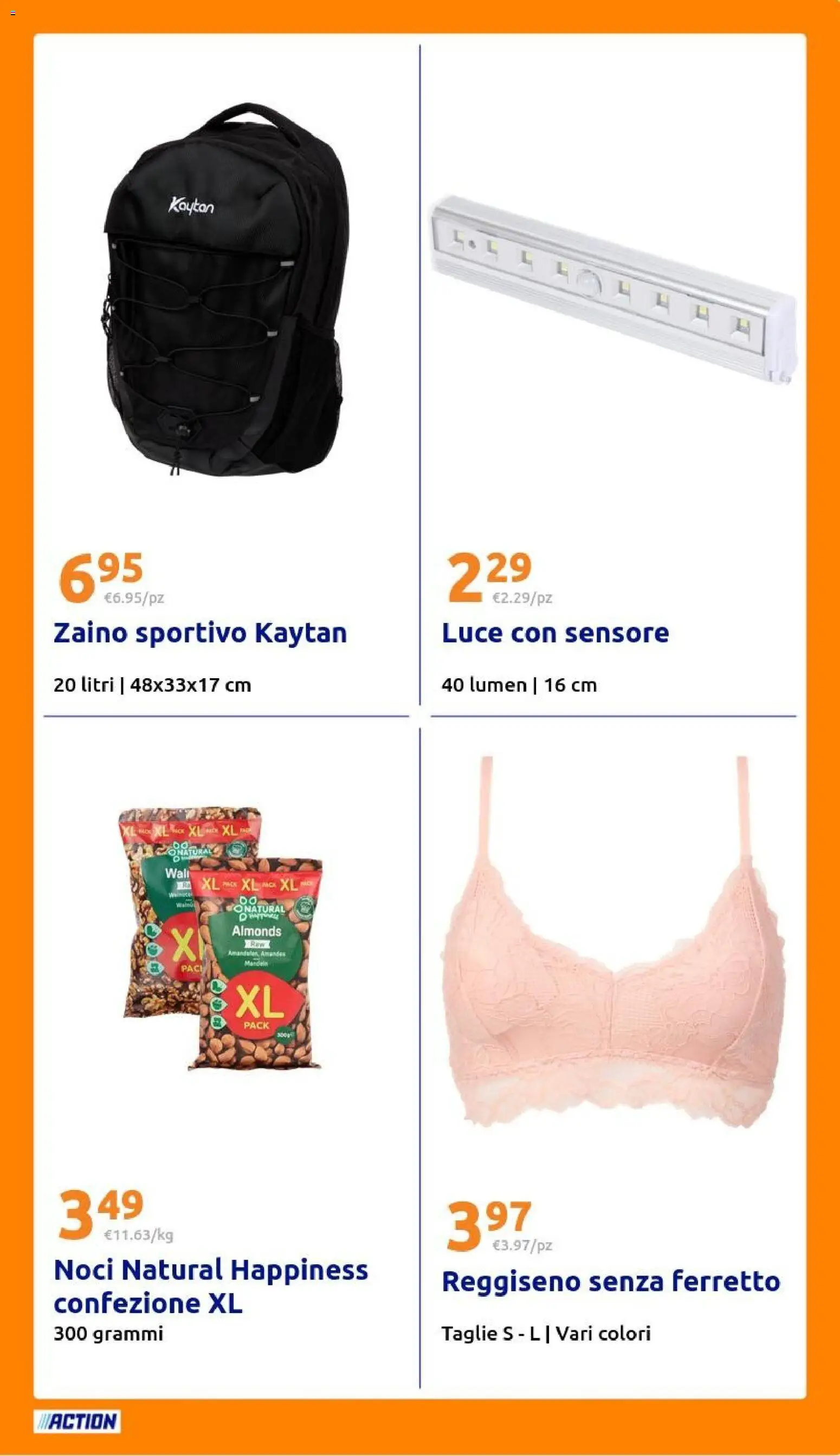 Volantino Action del 18.02.2026 | Pagina: 21 | Prodotti: Reggiseno, Zaino, Noci