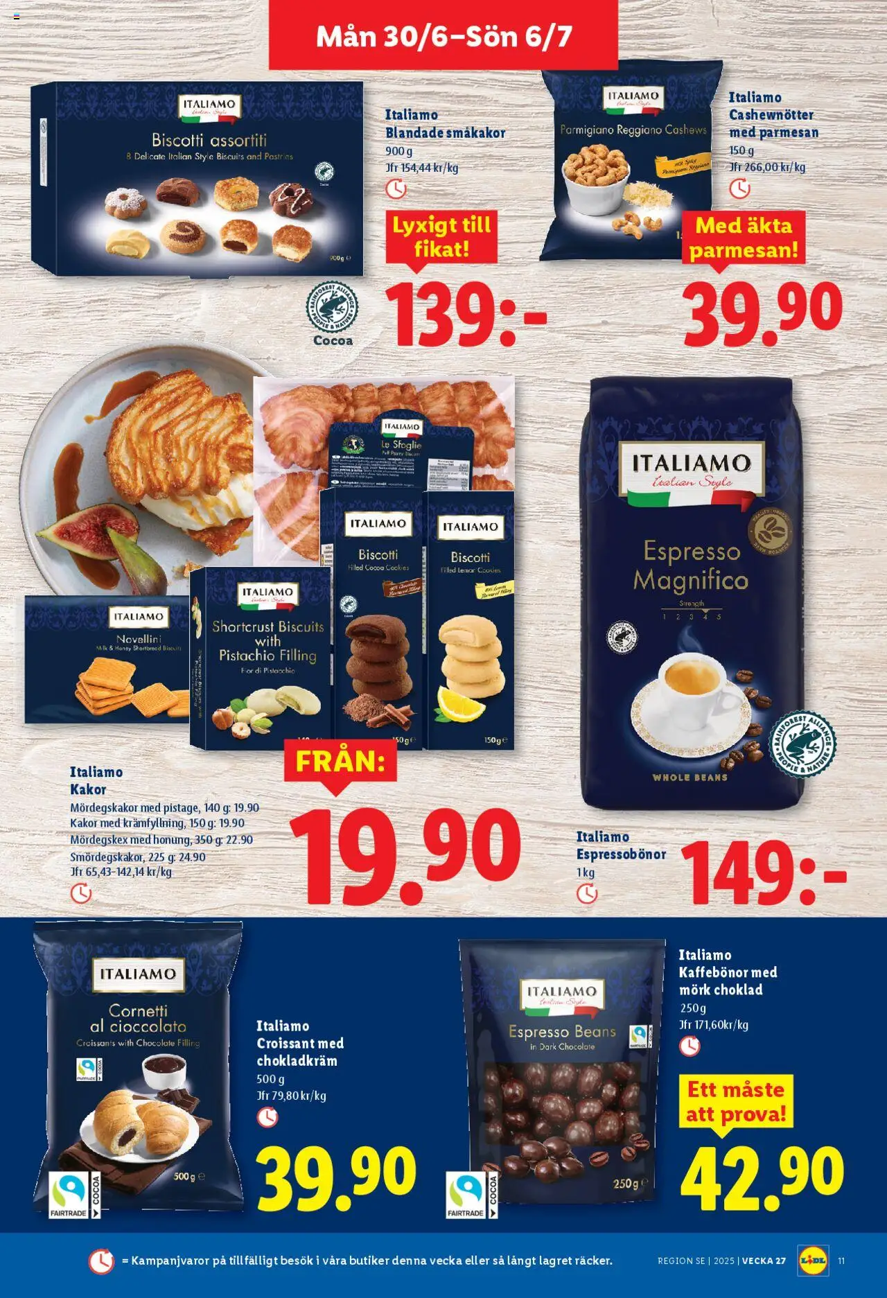 Lidl reklamblad aktuell från 30.06.2025 | Sida: 12 | Produkter: Cashewnötter, Choklad, Småkakor