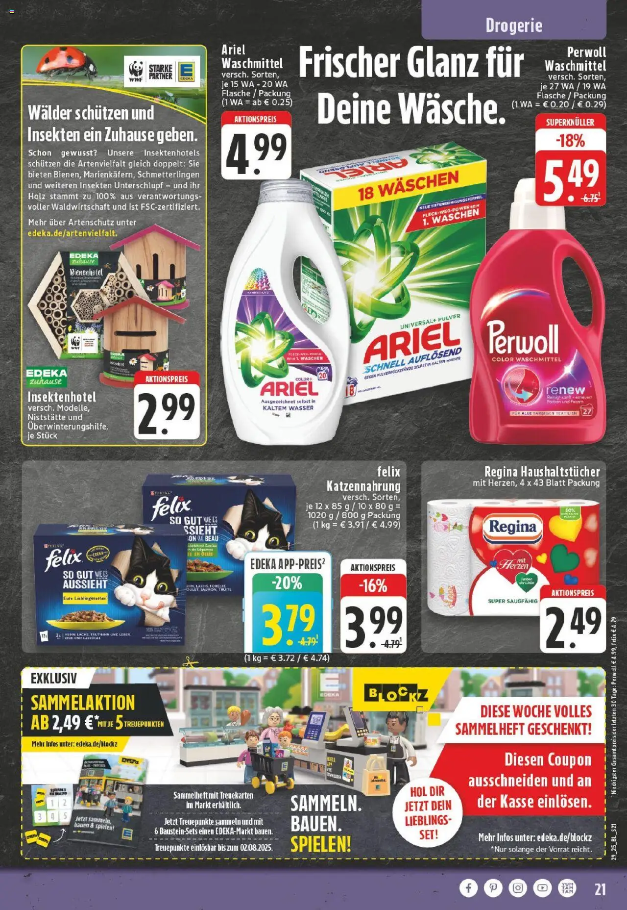 Edeka prospekt Versmold	 - gültig ab dem 13.07.2025 | Seite: 21 | Produkte: Ariel, Perwoll, Lachs, Waschmittel