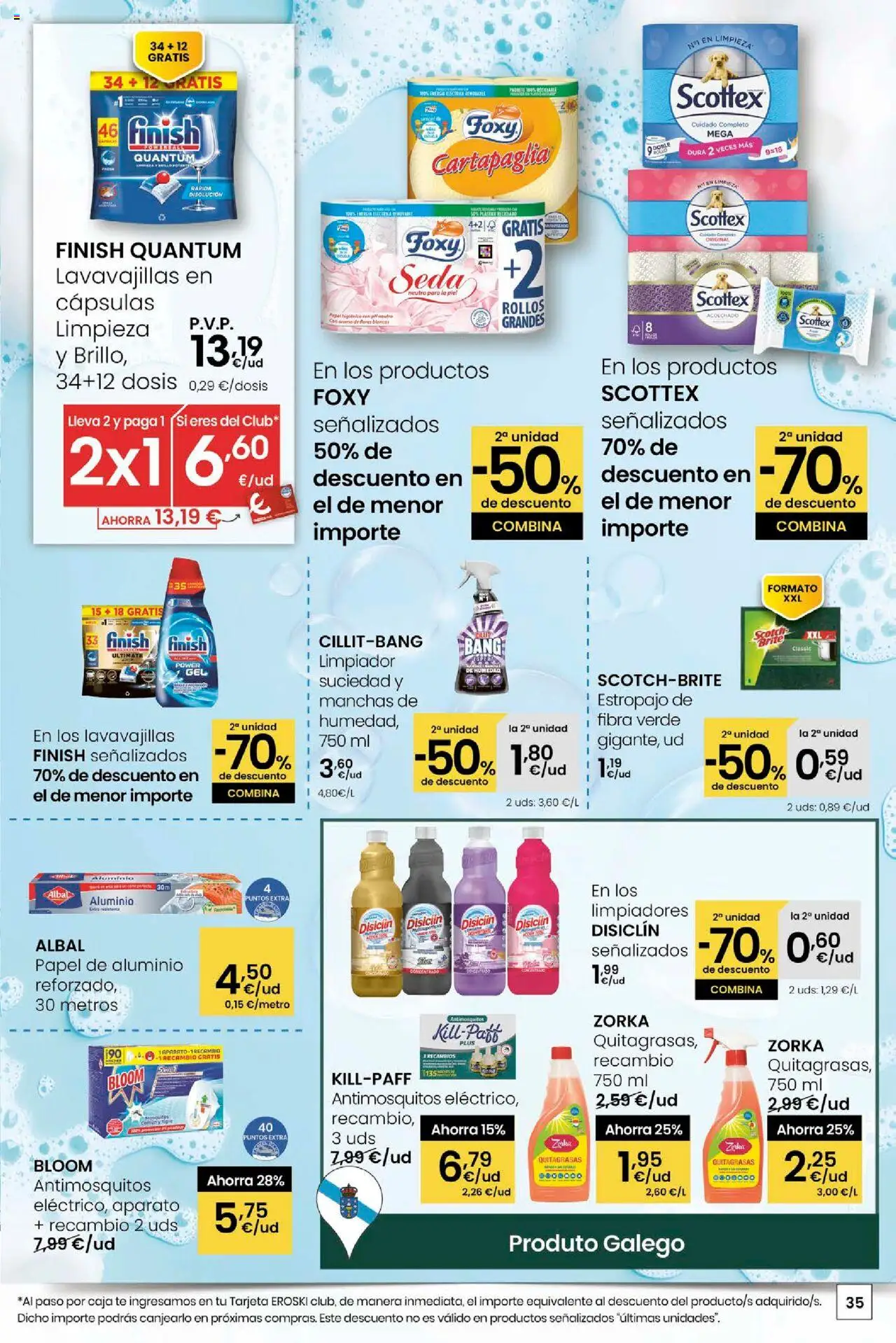 Eroski - Ofertons para conquistarte │ válido desde el 31.07.2025 | Página: 35 | Productos: Papel higienico, Té, Lavavajillas, Caja