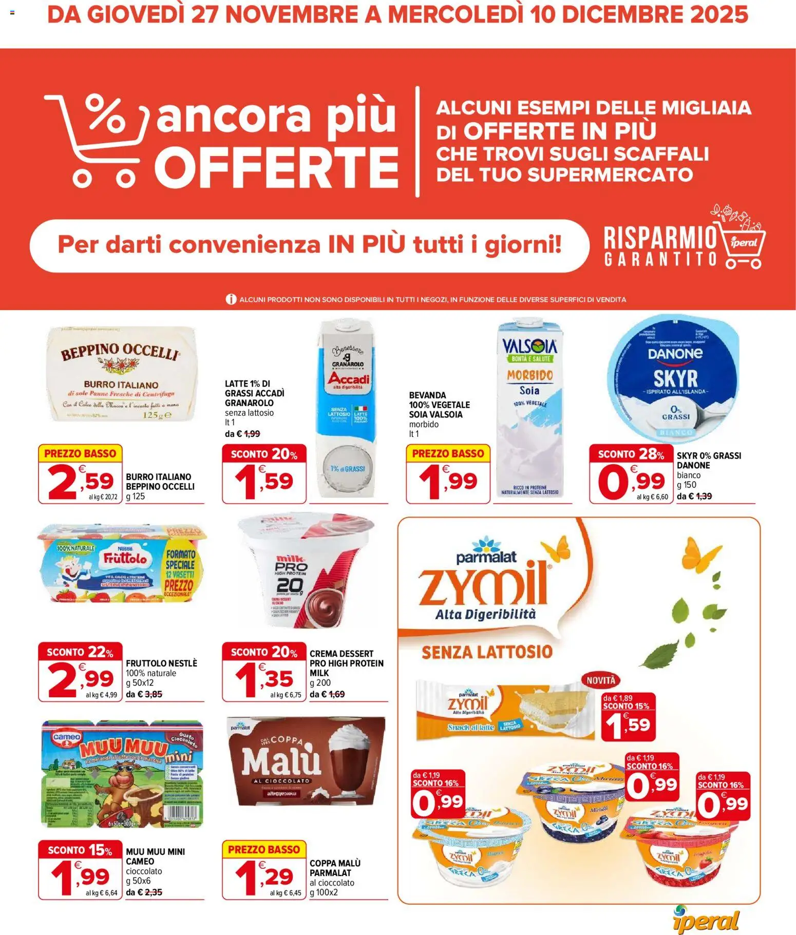 Volantino Iperal del 27.11.2025 | Pagina: 1 | Prodotti: Crema, Cioccolato, Latte, Burro