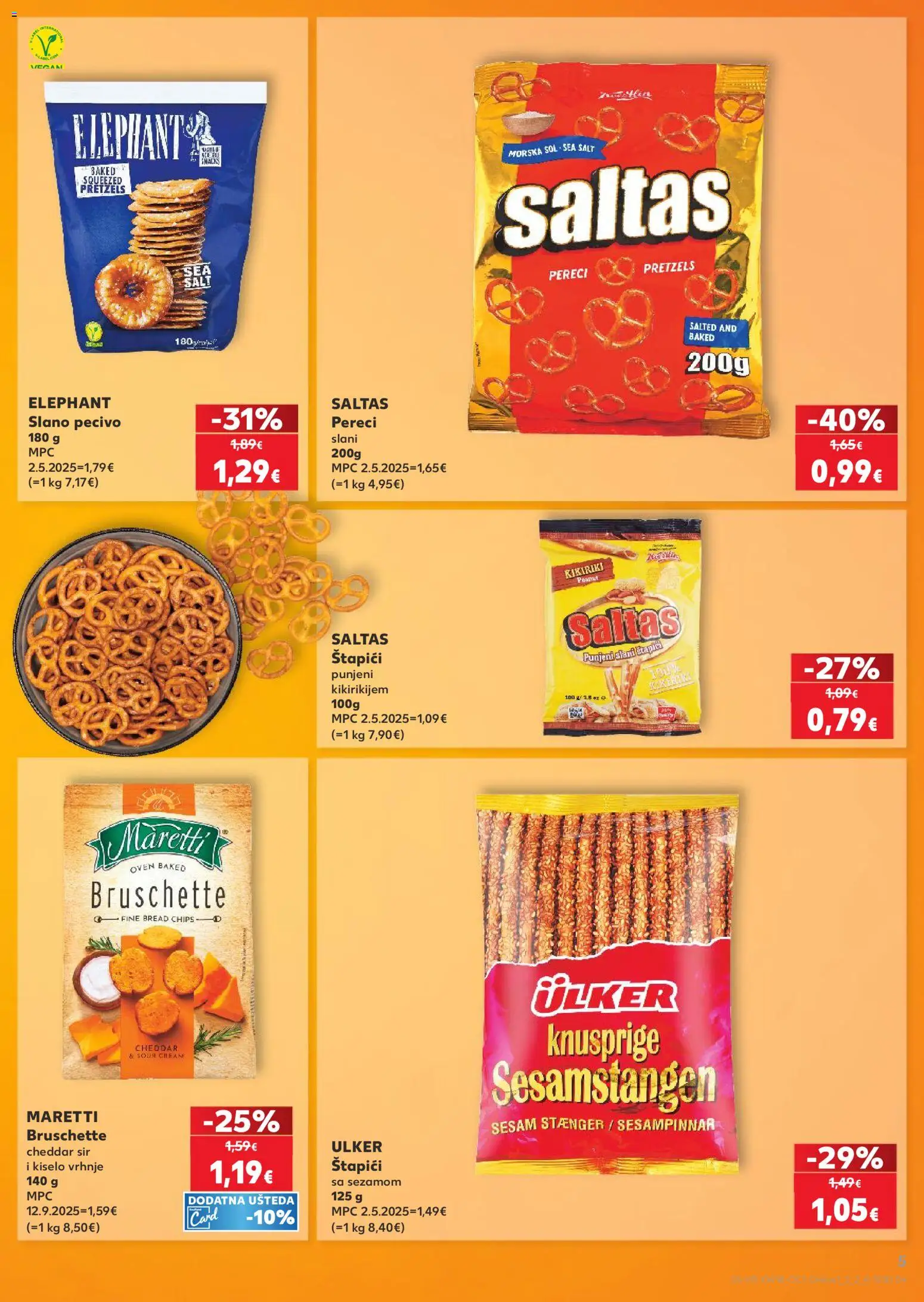 Kaufland katalog | vrijedi od 29.04.2026 | Stranica: 5 | Proizvodi: Sir, Kikiriki, Pecivo, Pereci