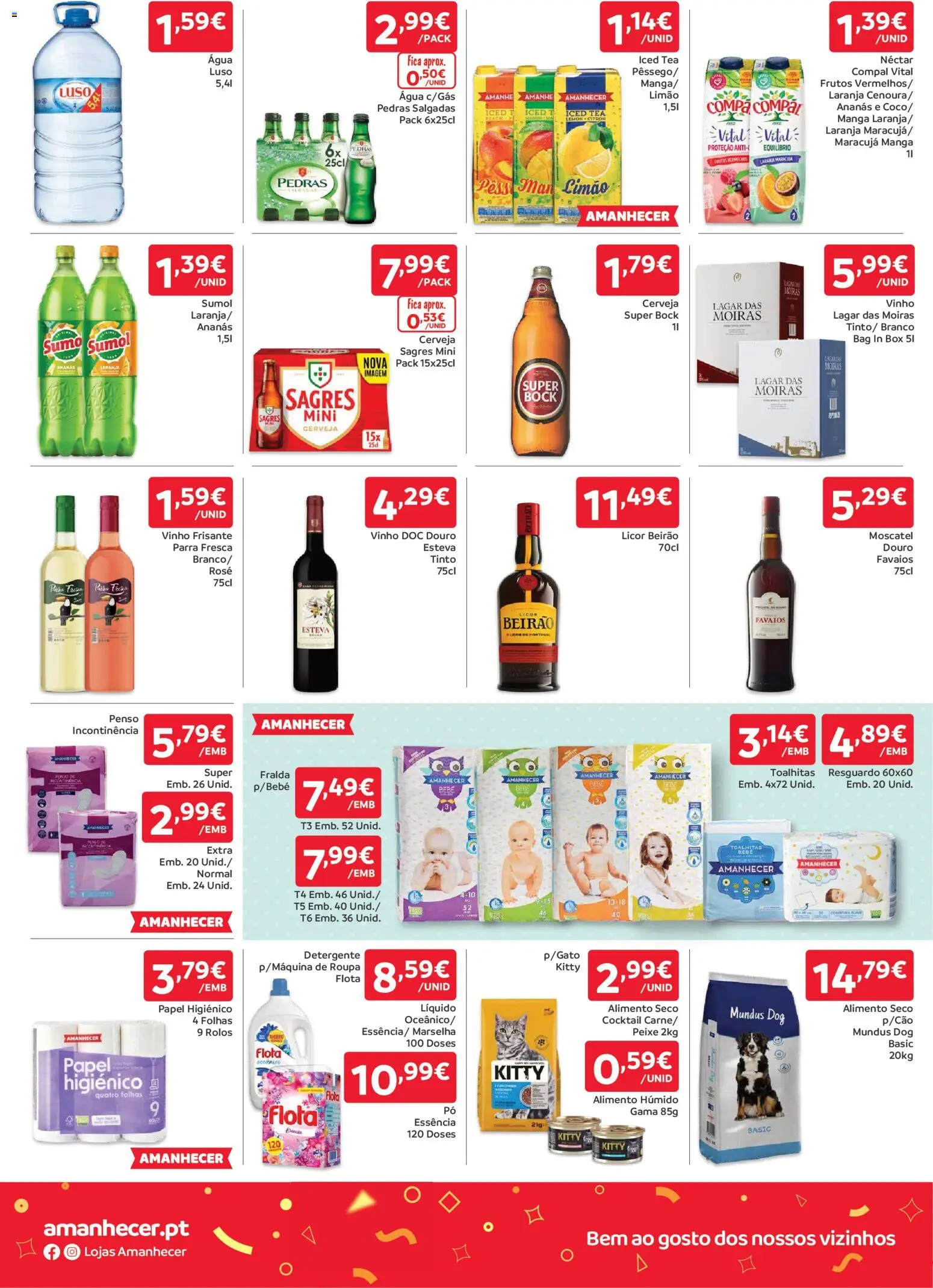Amanhecer folheto │ válido de 15.01.2026 | Página: 4 | Produtos: Agua, Detergente, Sumo, Vinho