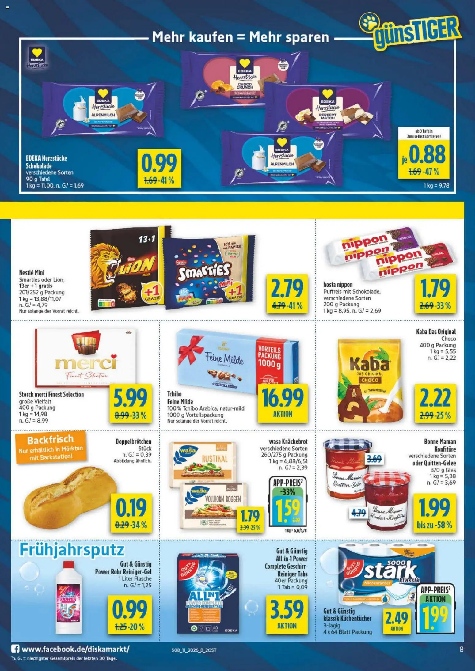 Diska - Diska Angebote Sachsen-Thüringen KW11 – gültig ab 09.03.2026 | Seite: 8 | Produkte: Schokolade, Smarties, Wasa knackebrot, Bonne maman