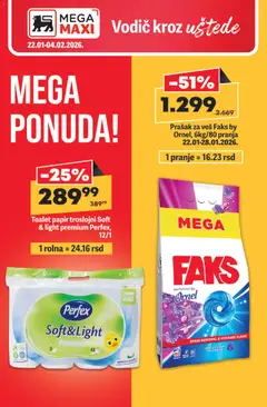 Mega Maxi katalog - pregled Mega Maxi kataloga - važi od 22.01.2026