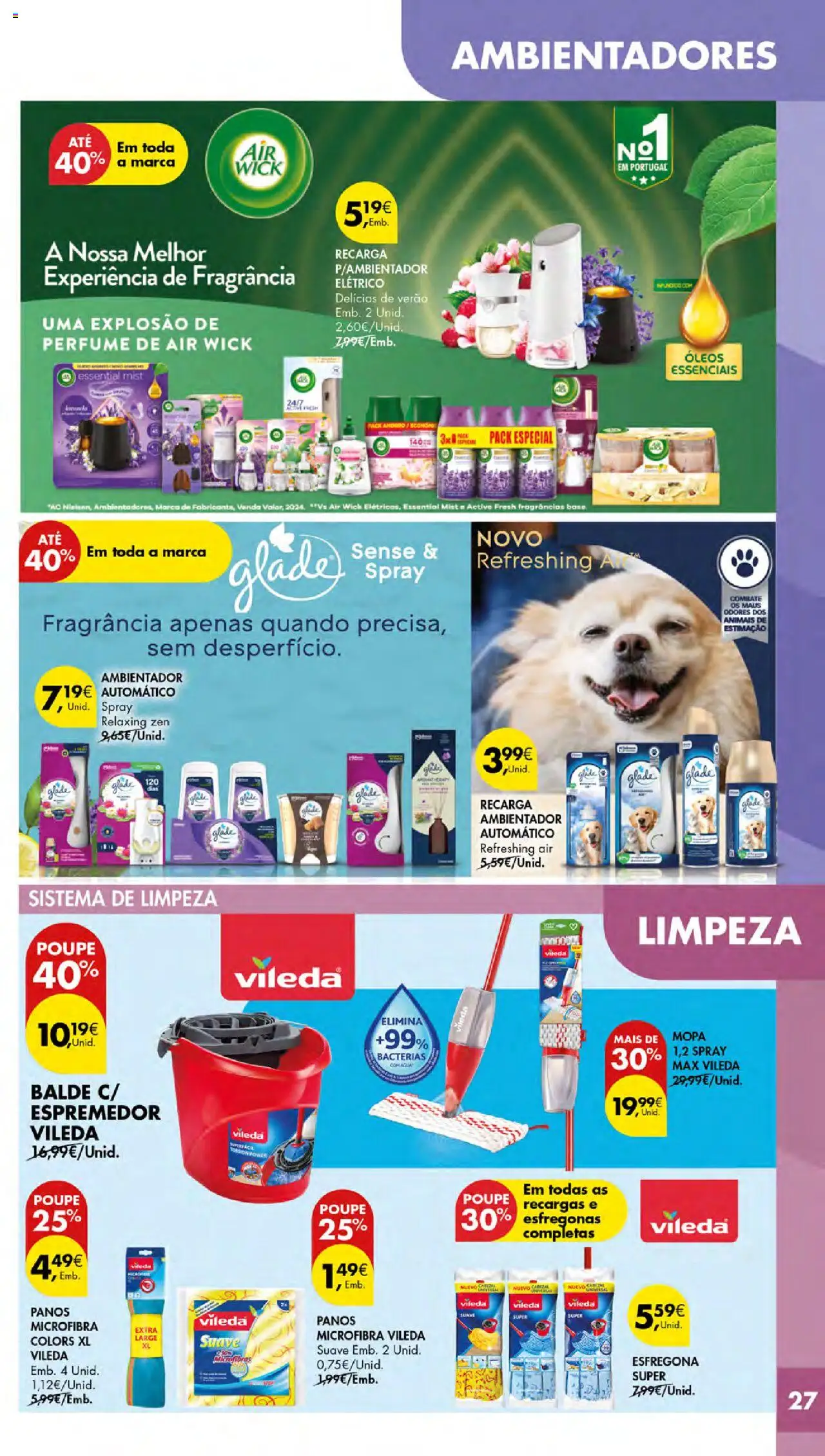 Pingo Doce - Cuidados Pessoais e para o Lar Açores │ válido de 02.10.2025 | Página: 27 | Produtos: Balde, Perfume, Fragrância, Base