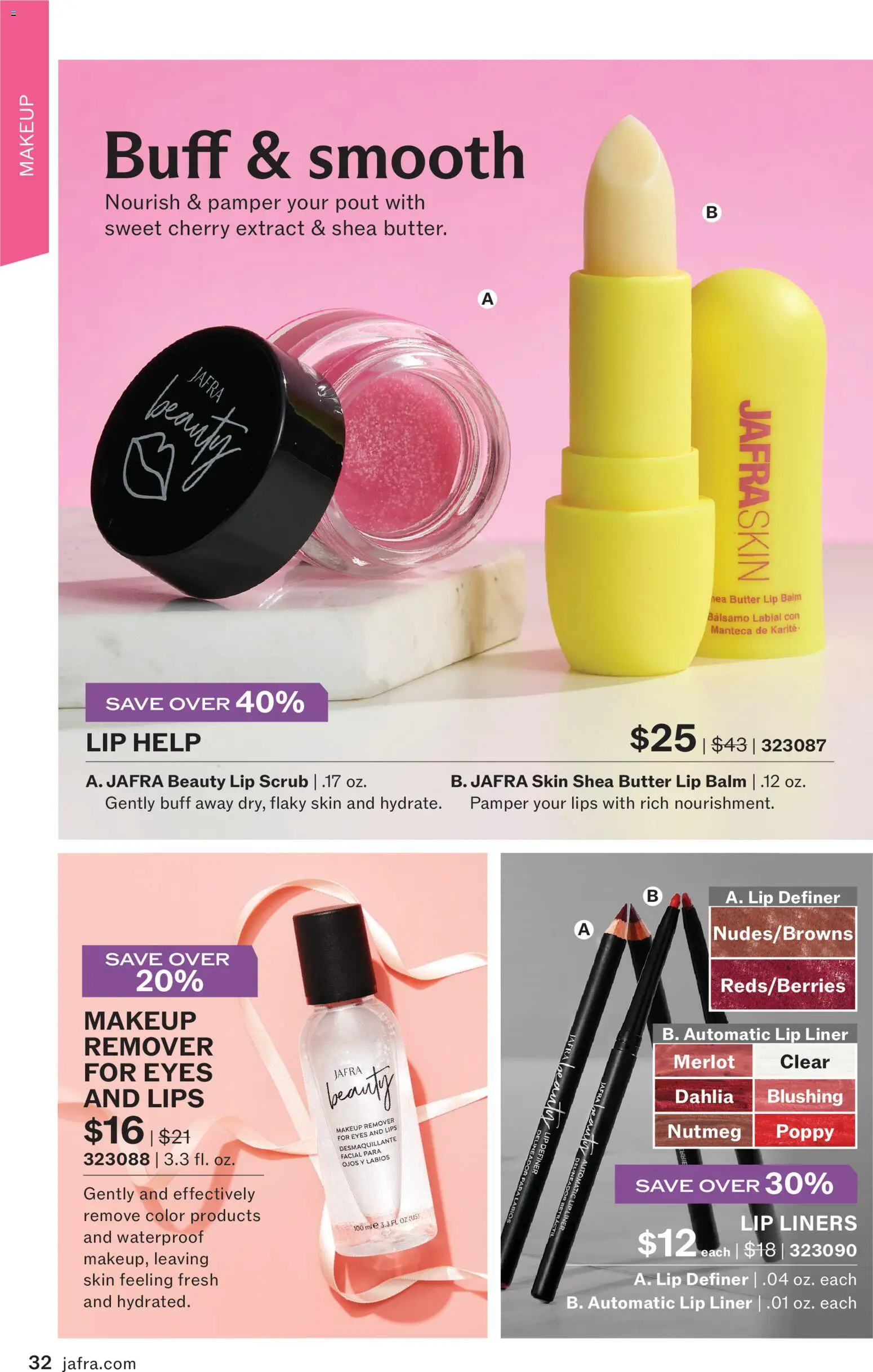 JAFRA folleto │ válido desde el 01.02.2026 | Página: 32 | Productos: Delineador, Manteca, Bálsamo labial