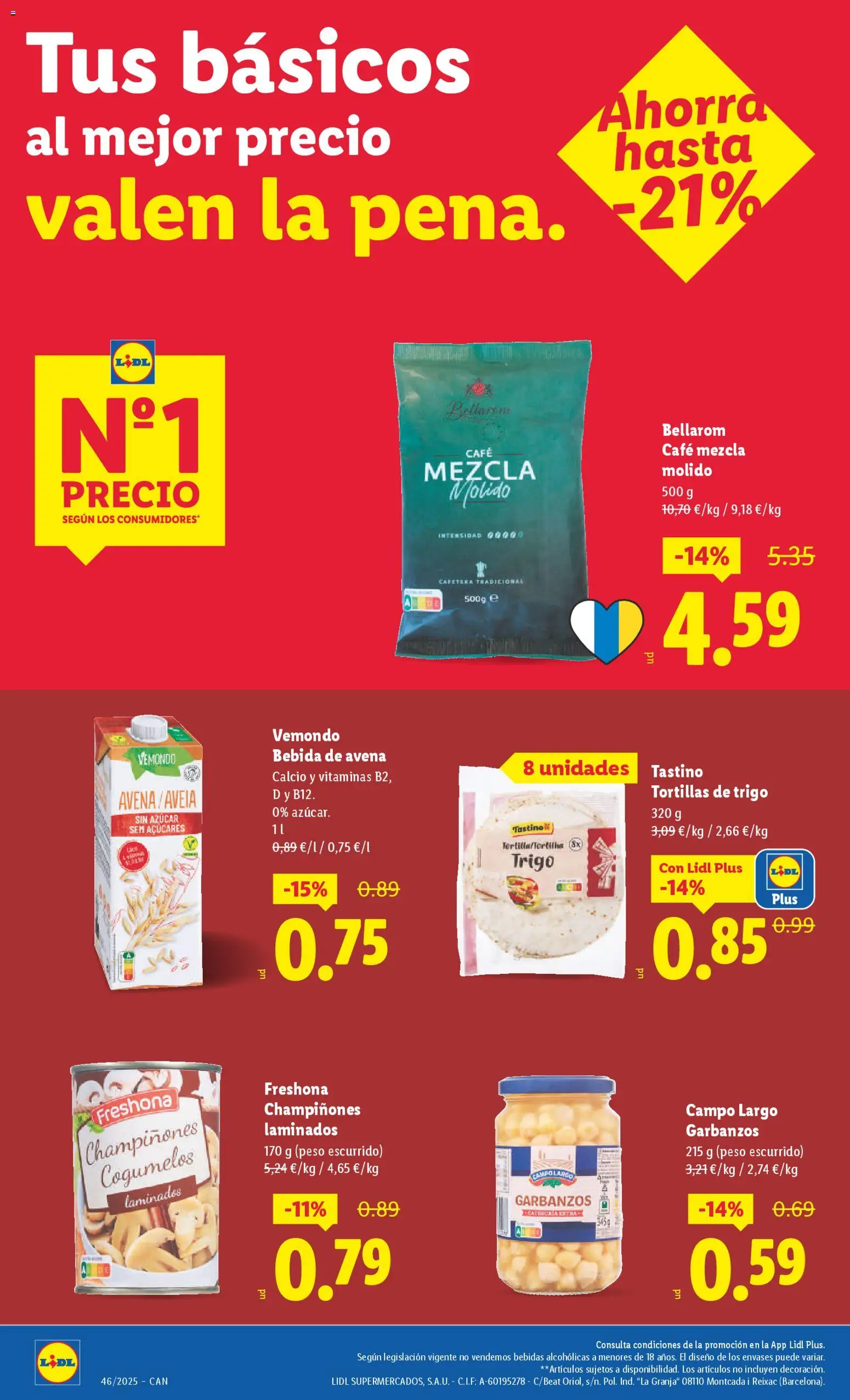 Lidl - Canarias  │ válido desde el 10.11.2025 | Página: 4 | Productos: Café, Bebida de avena, Peso, Cafetera