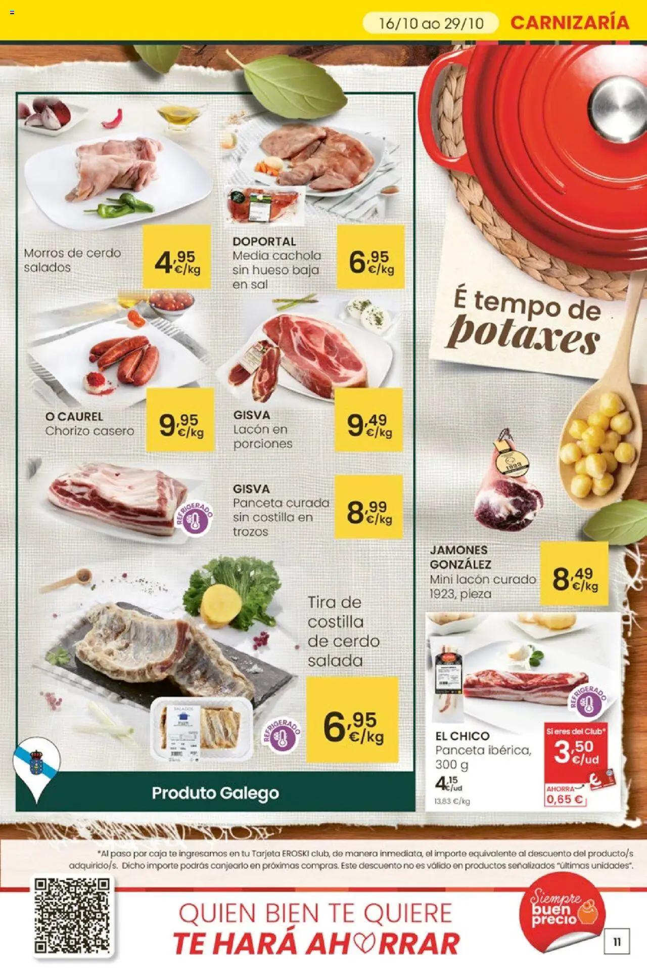 Eroski - Ofertón │ válido desde el 16.10.2025 | Página: 11 | Productos: Ηλεκτρικός φούρνος, Té, Costilla de cerdo, Caja