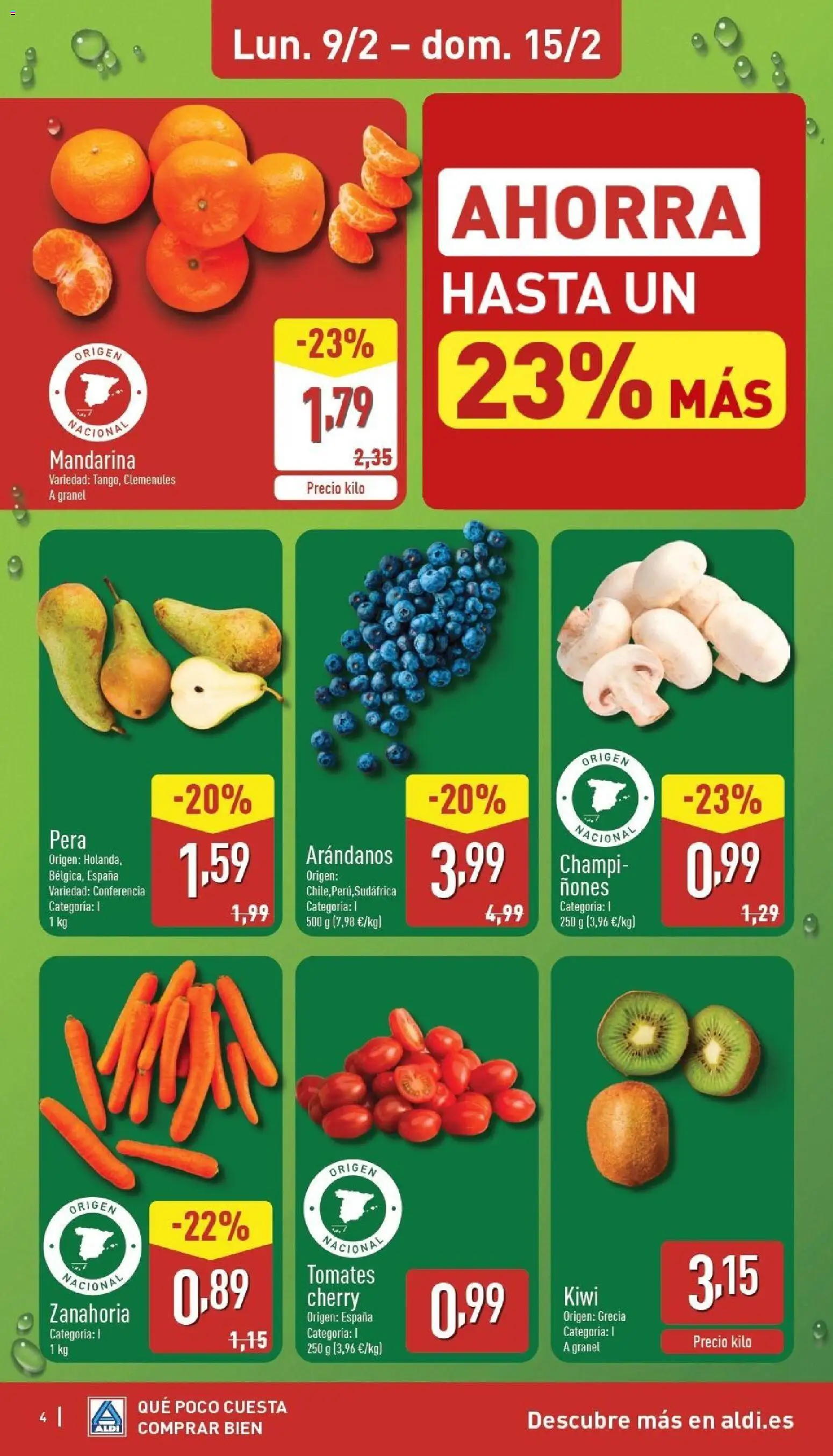 Aldi folleto Península │ válido desde el 09.02.2026 | Página: 4 | Productos: Tomates, Kiwi, Zanahoria