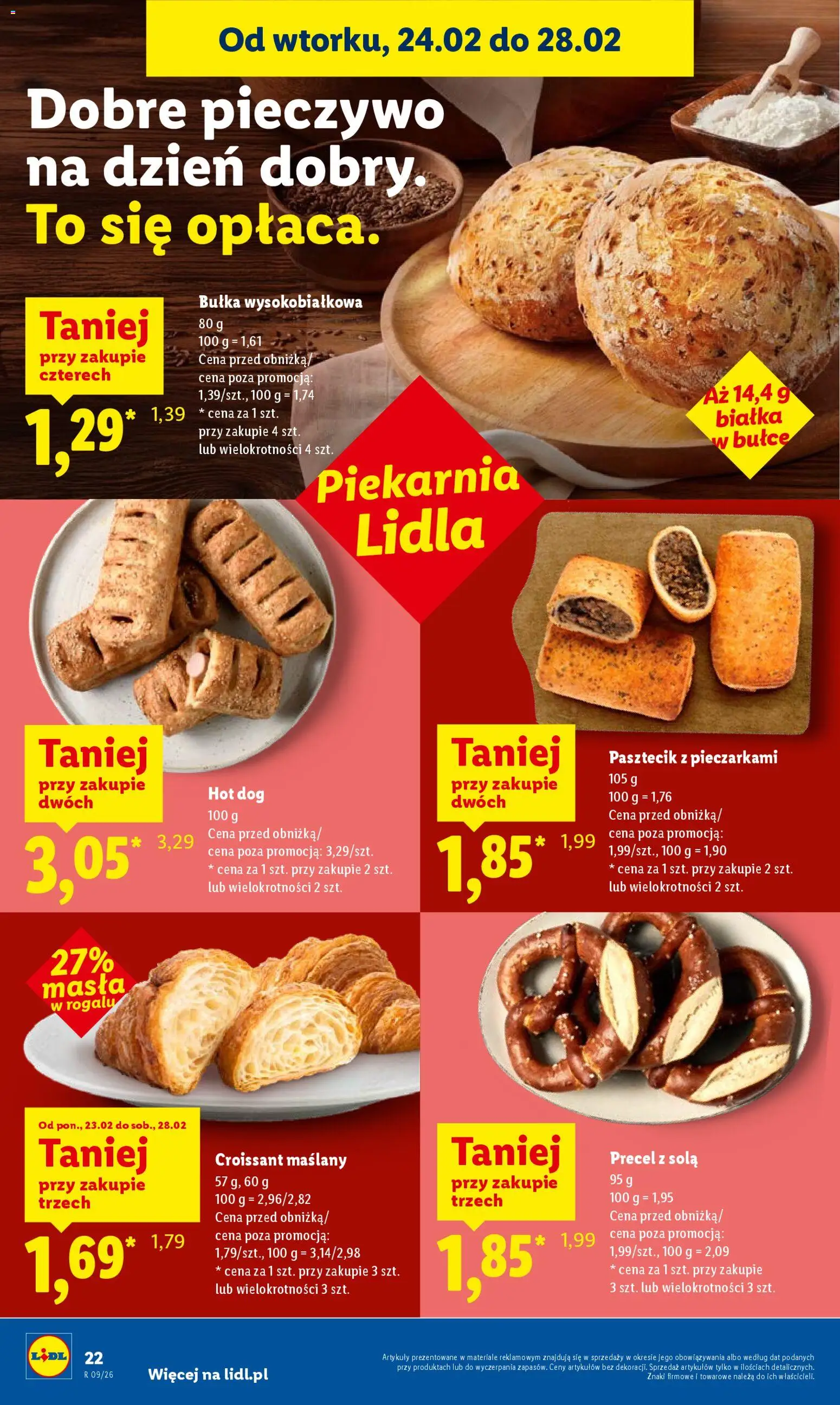 Lidl Gazetka od 26.02.2026 | Strona: 22 | Produkty: Pieczywo, Piekarnia, Bułka