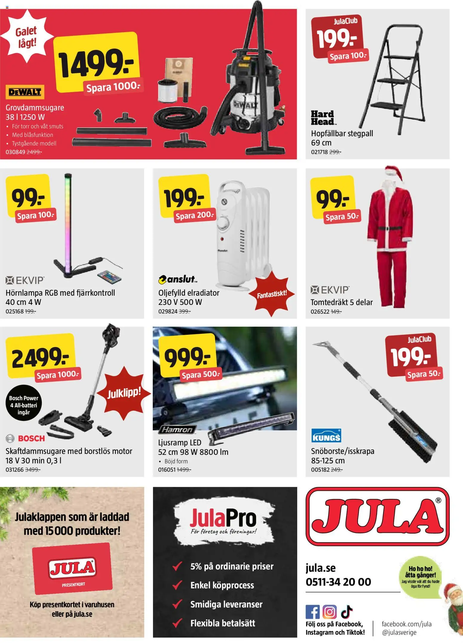 Jula reklamblad aktuell från 15.12.2025 | Sida: 8 | Produkter: Fjärrkontroll, Skaftdammsugare