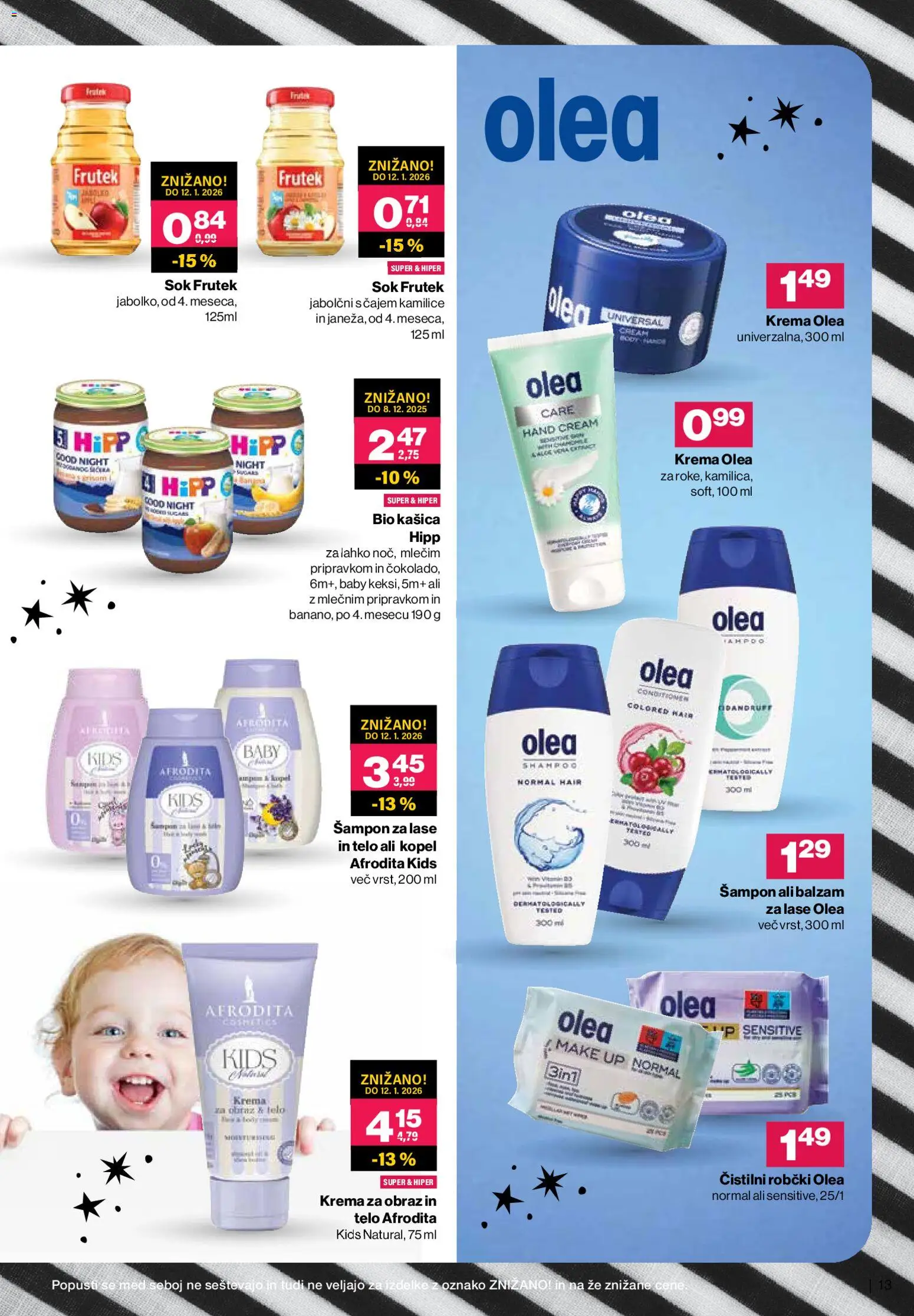 Novi Mercator katalog ponudbe – veljaven od 12.11.2025 | Stran: 13 | Izdelki: Kopel, Robčki, Balzam za lase, Sok