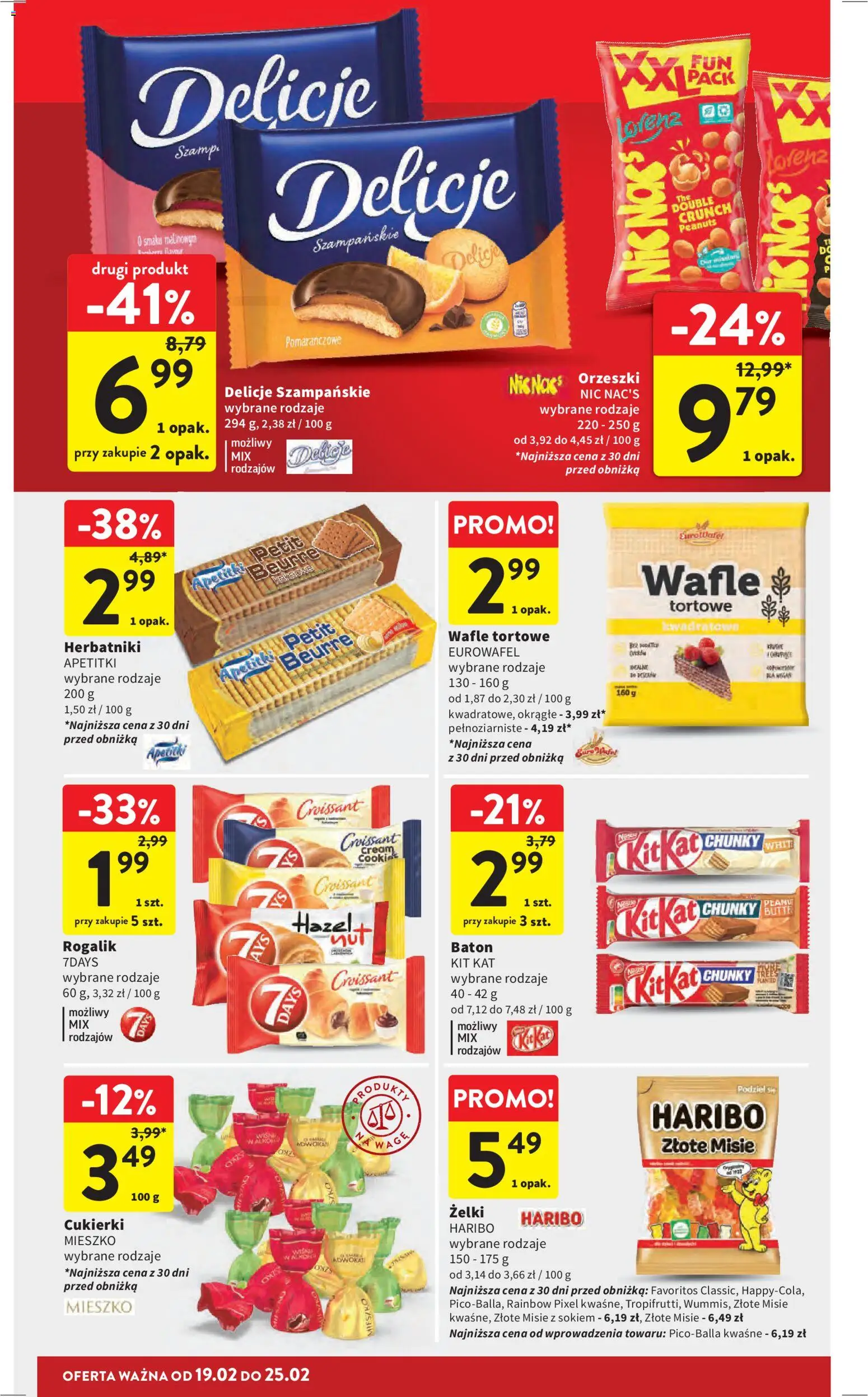 Intermarche Gazetka od 19.02.2026 | Strona: 32 | Produkty: Żelki haribo, Wafle, Herbatniki, Baton