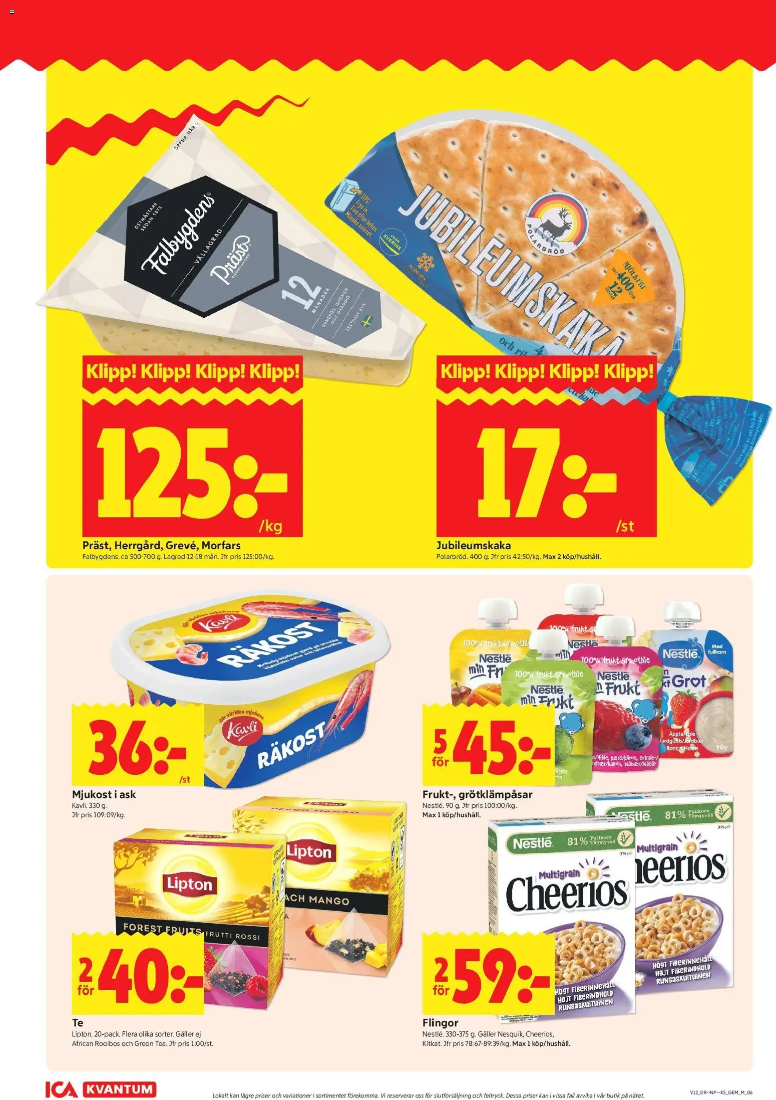 ICA Kvantum reklamblad aktuell från 16.03.2026 | Sida: 6 | Produkter: Galler, Mjukost, Flingor, Mango