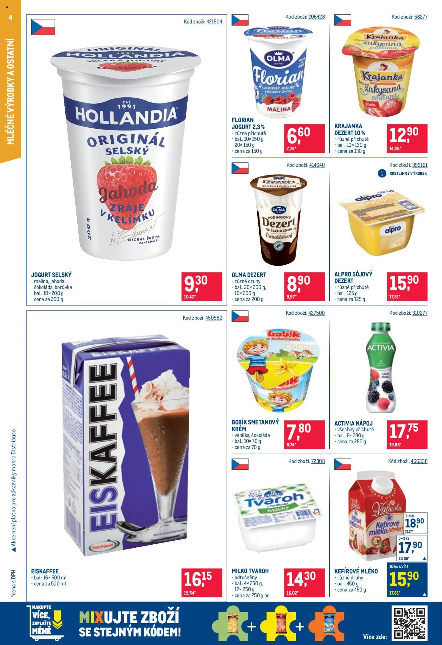 Makro leták - Maloobchod od 25.02.2026 | Strana: 4 | Produkty: Mléko, Čokoláda, Smetana, Tvaroh