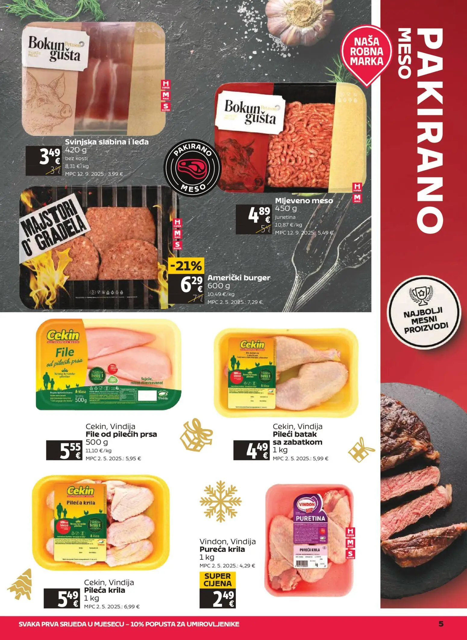 Tommy katalog | vrijedi od 29.12.2025 | Stranica: 5 | Proizvodi: Puretina, Pileća krila, Junetina, Mljeveno meso