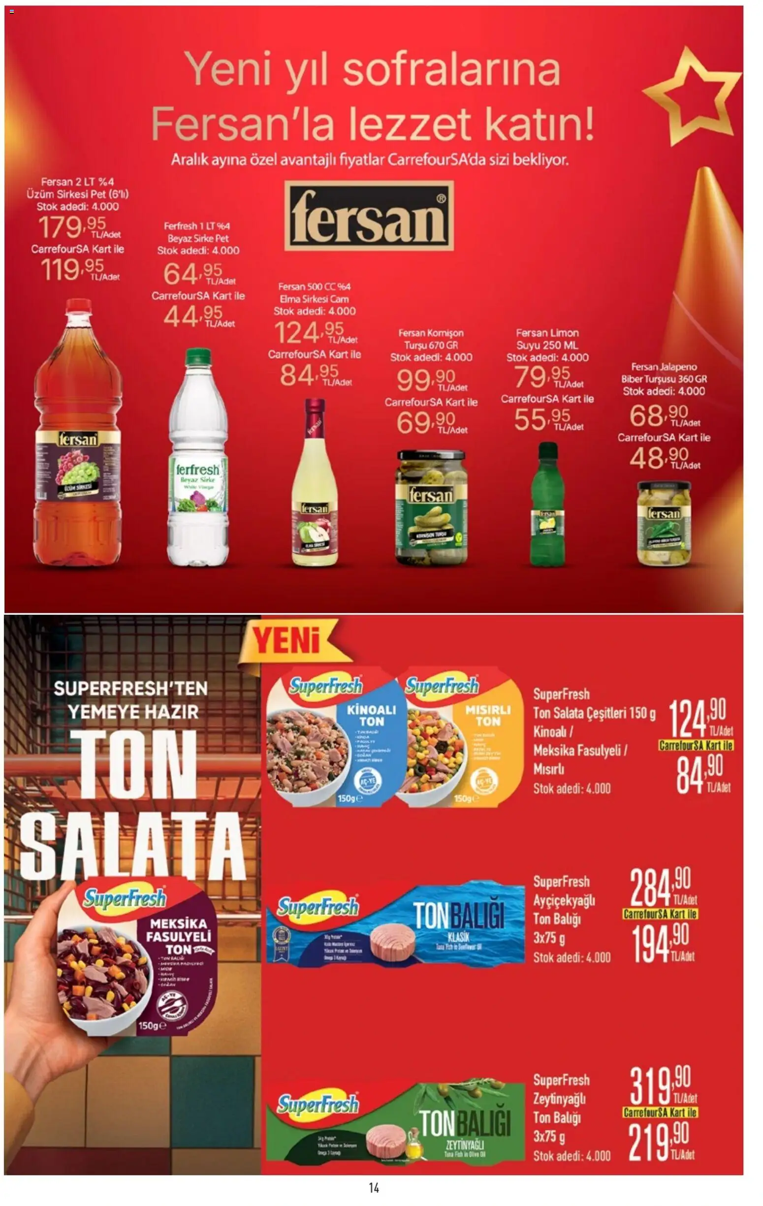 CarrefourSA Katalog - 04.12.2025 tarihinden itibaren geçerlidir | Sayfa: 14 | Ürünler: Sirke, Salata, Biber, Ton balığı