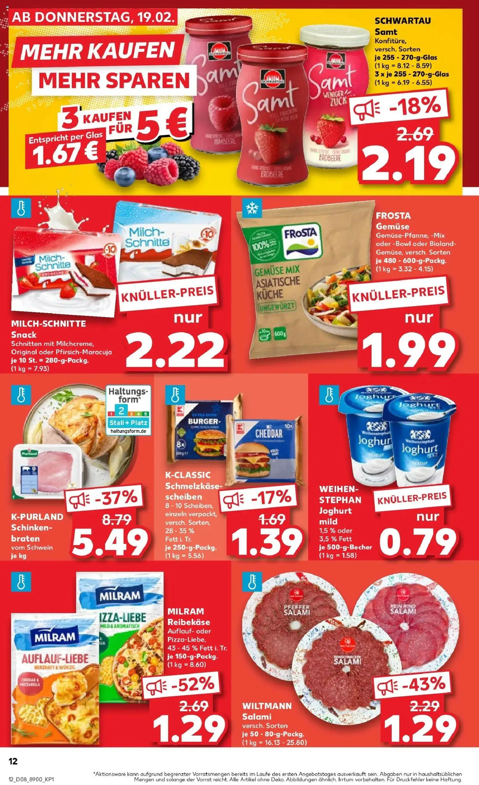 Kaufland prospekt Osnabrück	 – gültig ab 22.02.2026 | Seite: 12 | Produkte: Milch, Joghurt, Milram, Himbeere