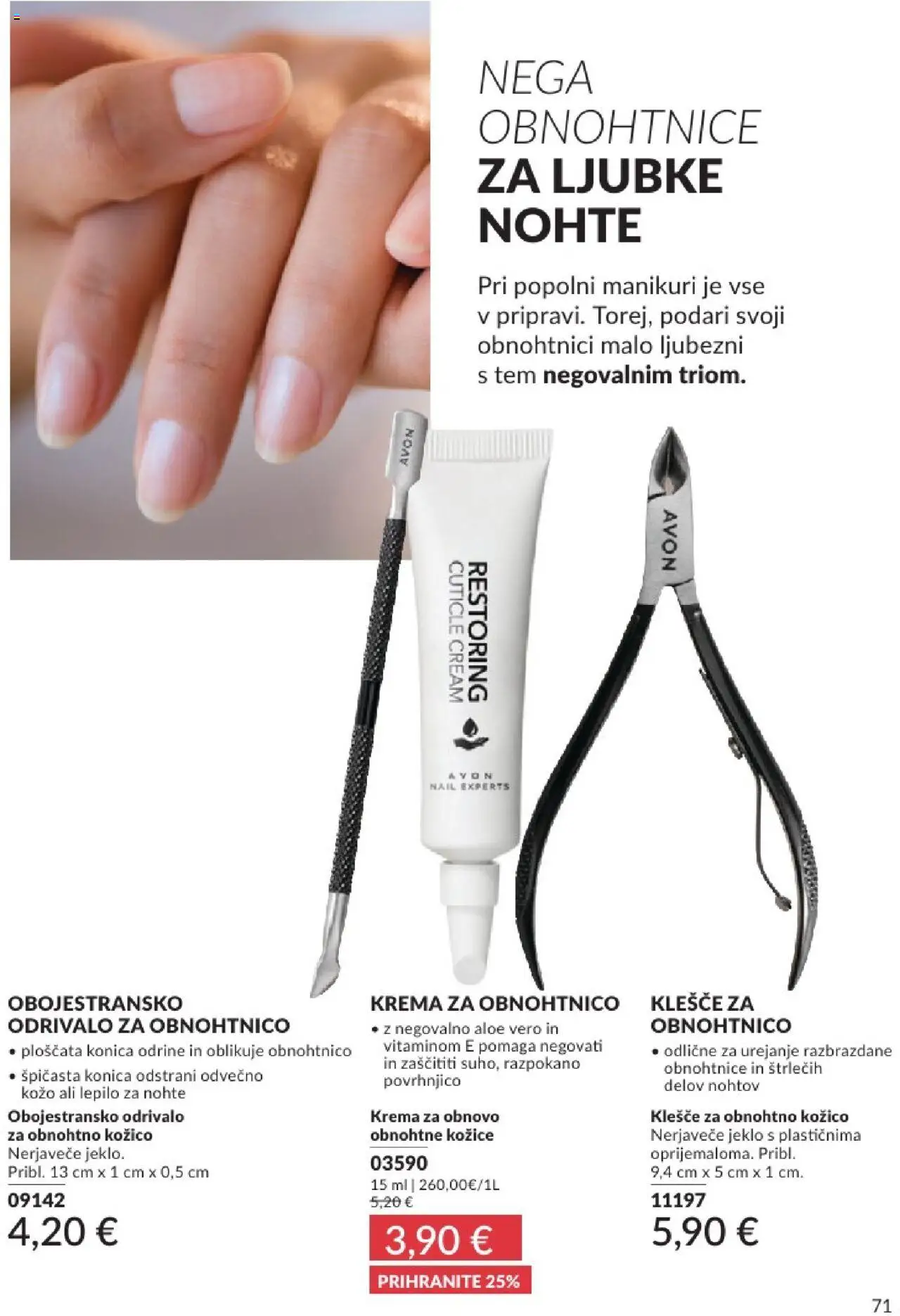 Avon katalog │ velja od 31.07.2025 | Stran: 71 | Izdelki: Kozice, Krema, Lepilo