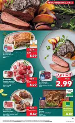 Globus Baumarkt - Saarland ab 08.12.2025 gültig | Seite: 33 | Produkte: Rinderrouladen, Schweinebauch, Gulasch