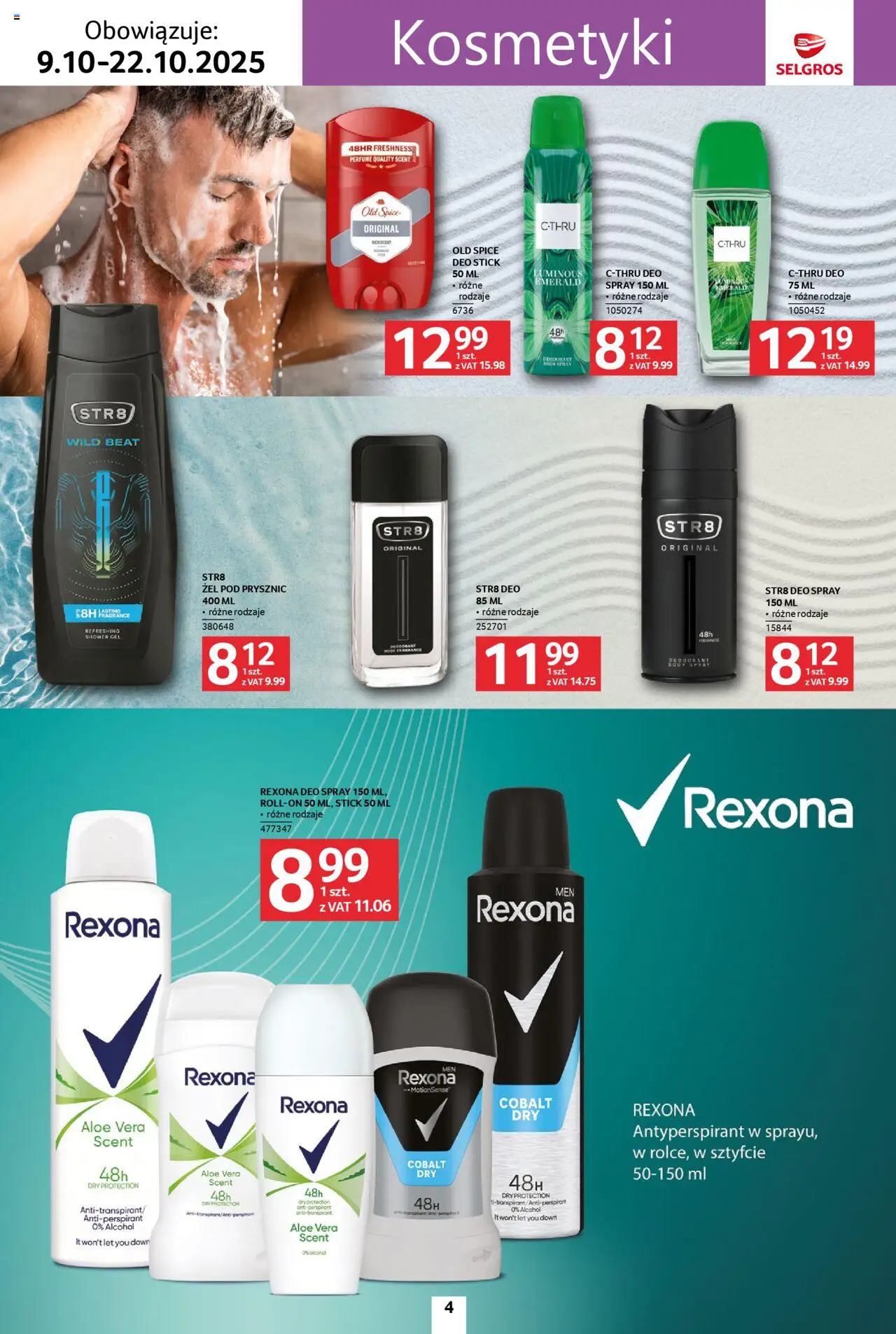 Selgros cash&carry Gazetka - Uroda od 09.10.2025 | Strona: 4 | Produkty: Kosmetyki, Prysznic, Żel pod prysznic, Antyperspirant