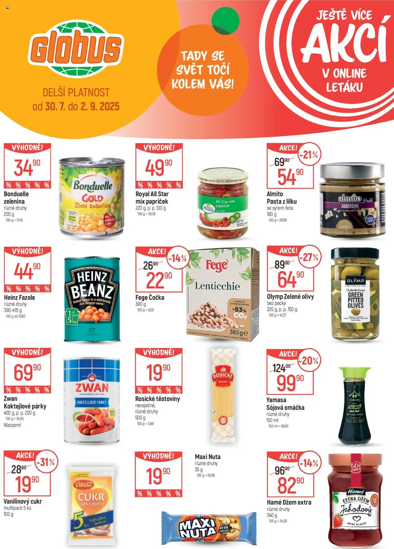 Globus leták - Chomutov od 06.08.2025 | Strana: 35 | Produkty: Špagety, Sójová omáčka, Zelenina, Cukr