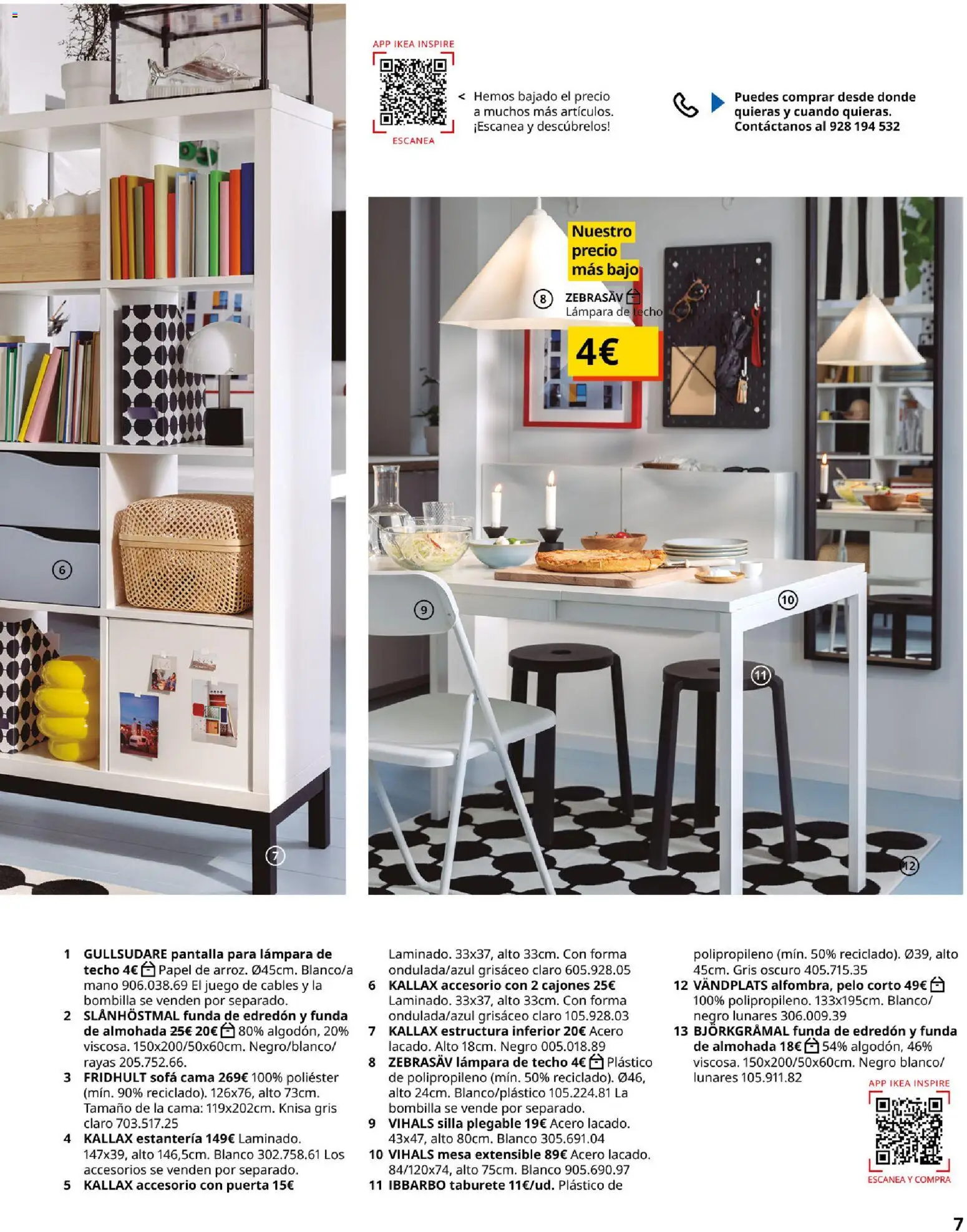 IKEA - Precios bajos │ válido desde el 13.04.2026 | Página: 7 | Productos: Edredón, Funda, Almohada, Silla