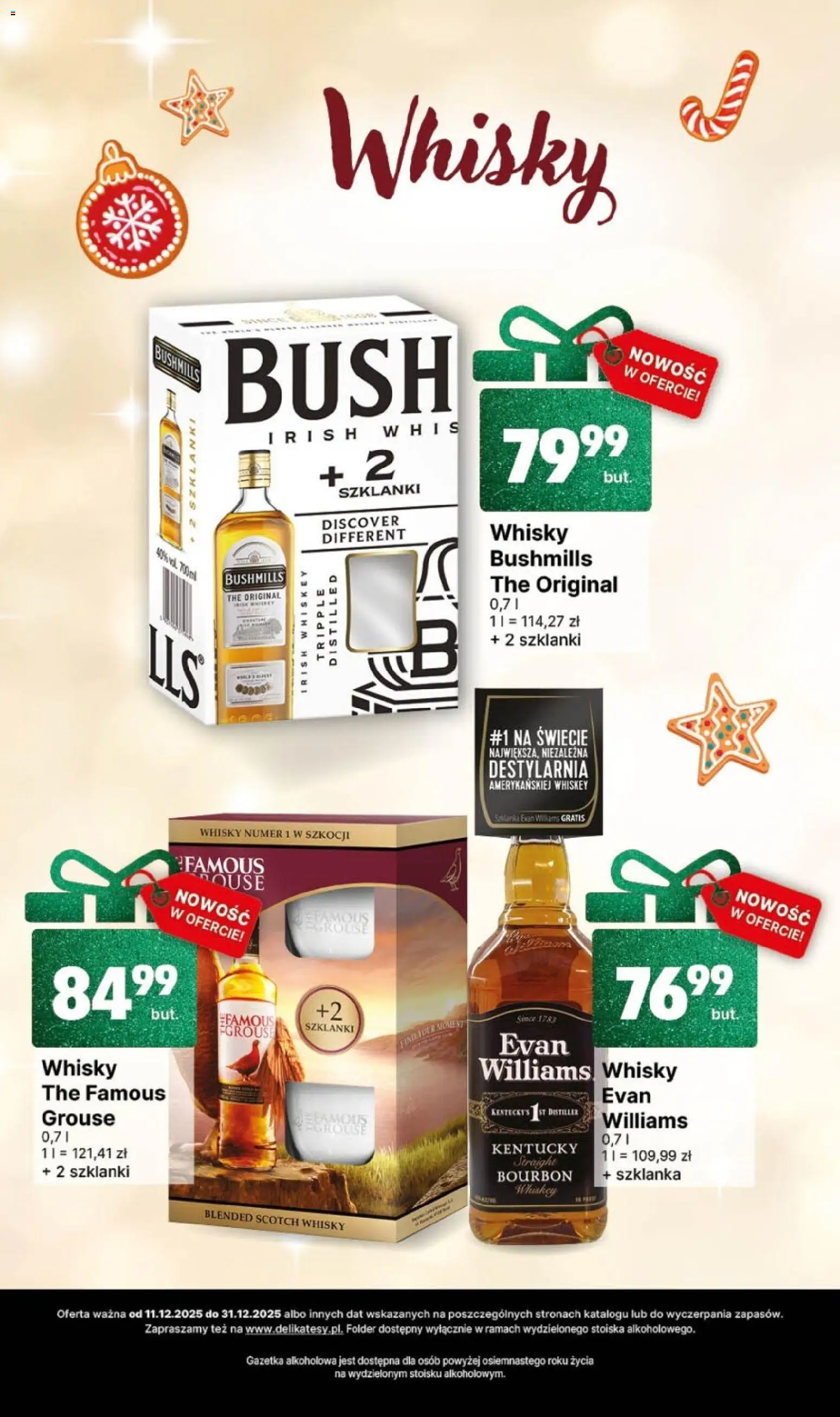 Delikatesy Centrum Gazetka alkoholowa od 11.12.2025 | Strona: 8 | Produkty: Szklanka, Whisky Bushmills, Szklanki, Whisky