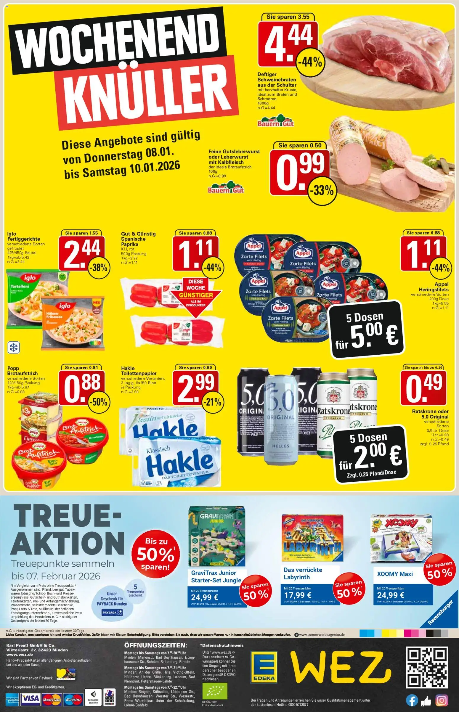 WEZ Prospekt – gültig ab 29.12.2025 | Seite: 16 | Produkte: Pils, Paprika, Brot, Uhr