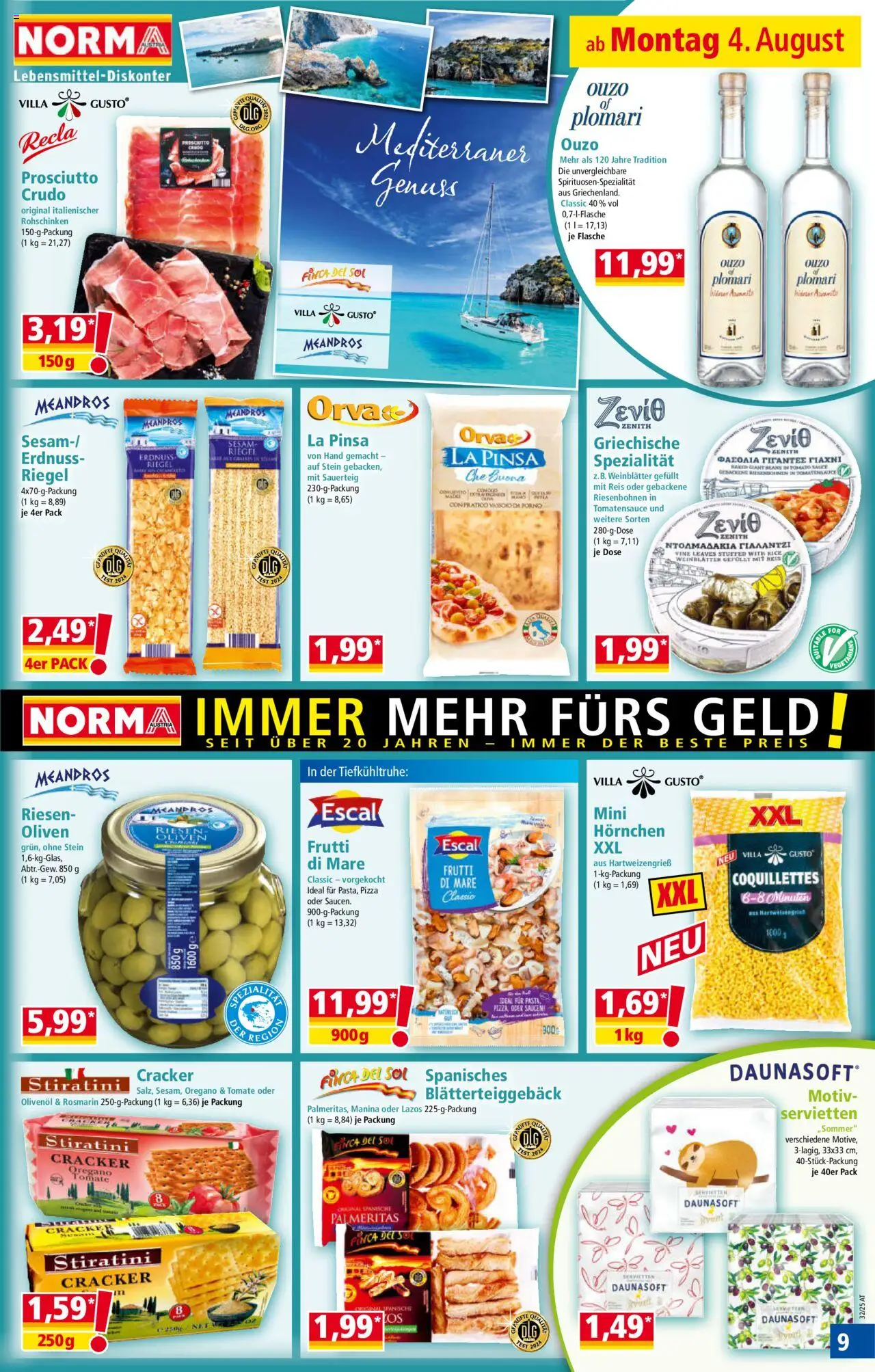 Norma Flugblatt gültig ab 04.08.2025 | Seite: 9 | Produkte: Szeder, Pizza, Reis