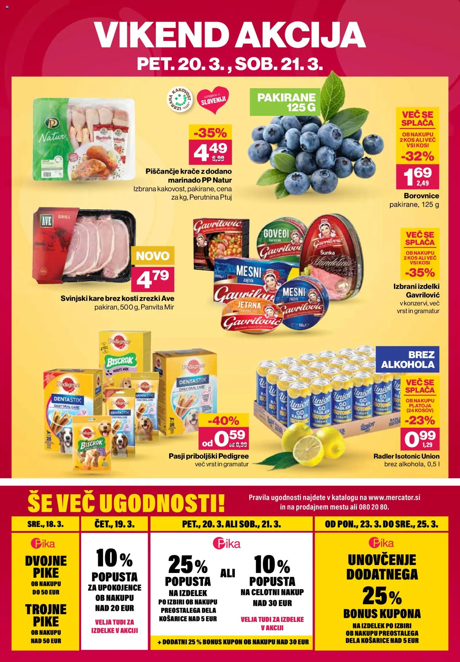 Novi Mercator katalog ponudbe – veljaven od 19.03.2026 | Stran: 40 | Izdelki: Zrezki, Sunka, Borovnice, Grill