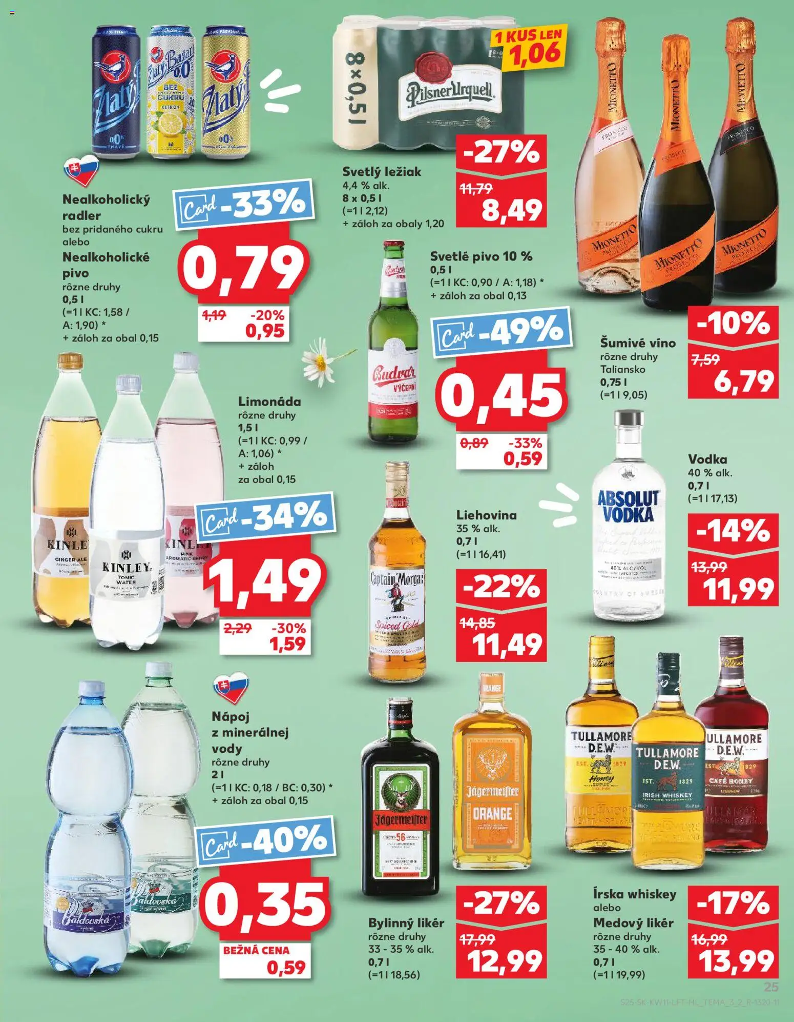 Nové Kaufland akcie – leták je platný od 12.03.2026 | Strana: 25 | Produkty: Jägermeister, Pilsner Urquell, Radler, Zlatý Bažant