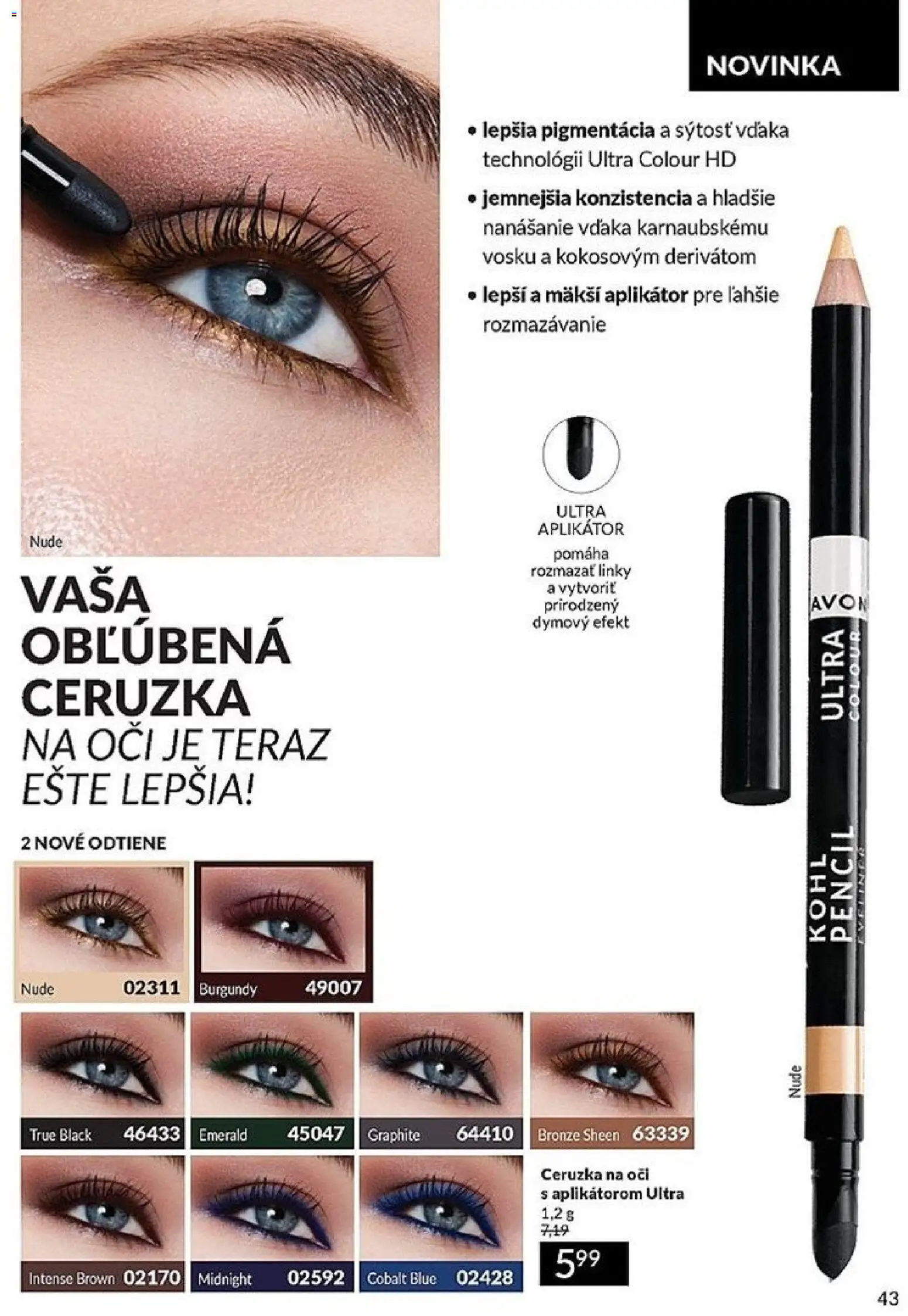 Nové Avon akcie – leták je platný od 01.01.2026 | Strana: 43 | Produkty: Ceruzka na oči, Ceruzka