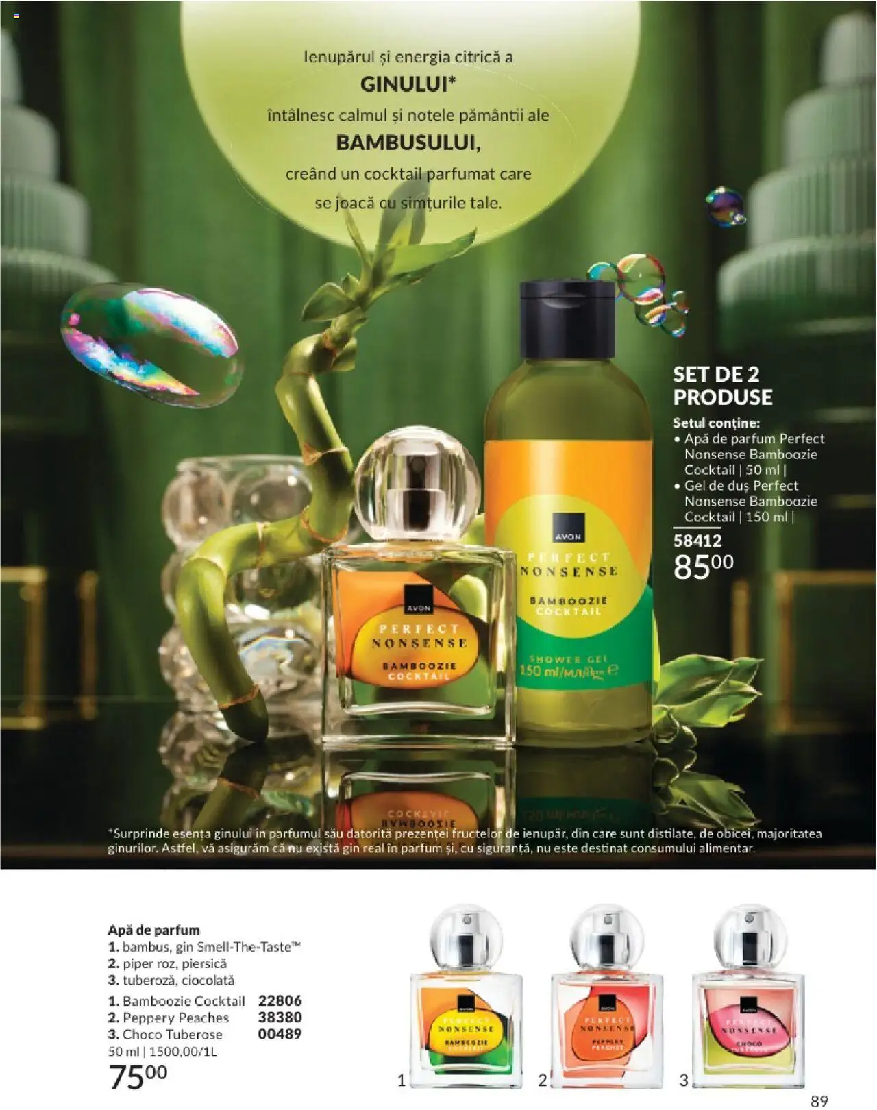 Catalog Avon - 08 2025 – valabil de la 01.08.2025 | Pagină: 89 | Produse: Duș, Parfum, Gel de duș, Gin