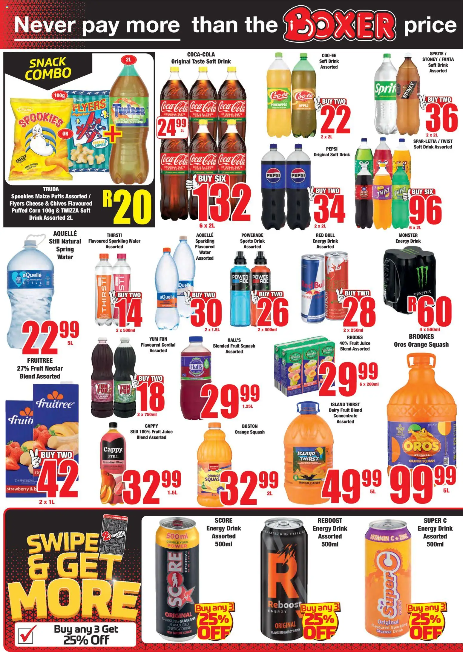 New Boxer catalogue – valid from 23.10.2025 | Page: 6 | Products: Squash, Cheese, Juice, Sprite