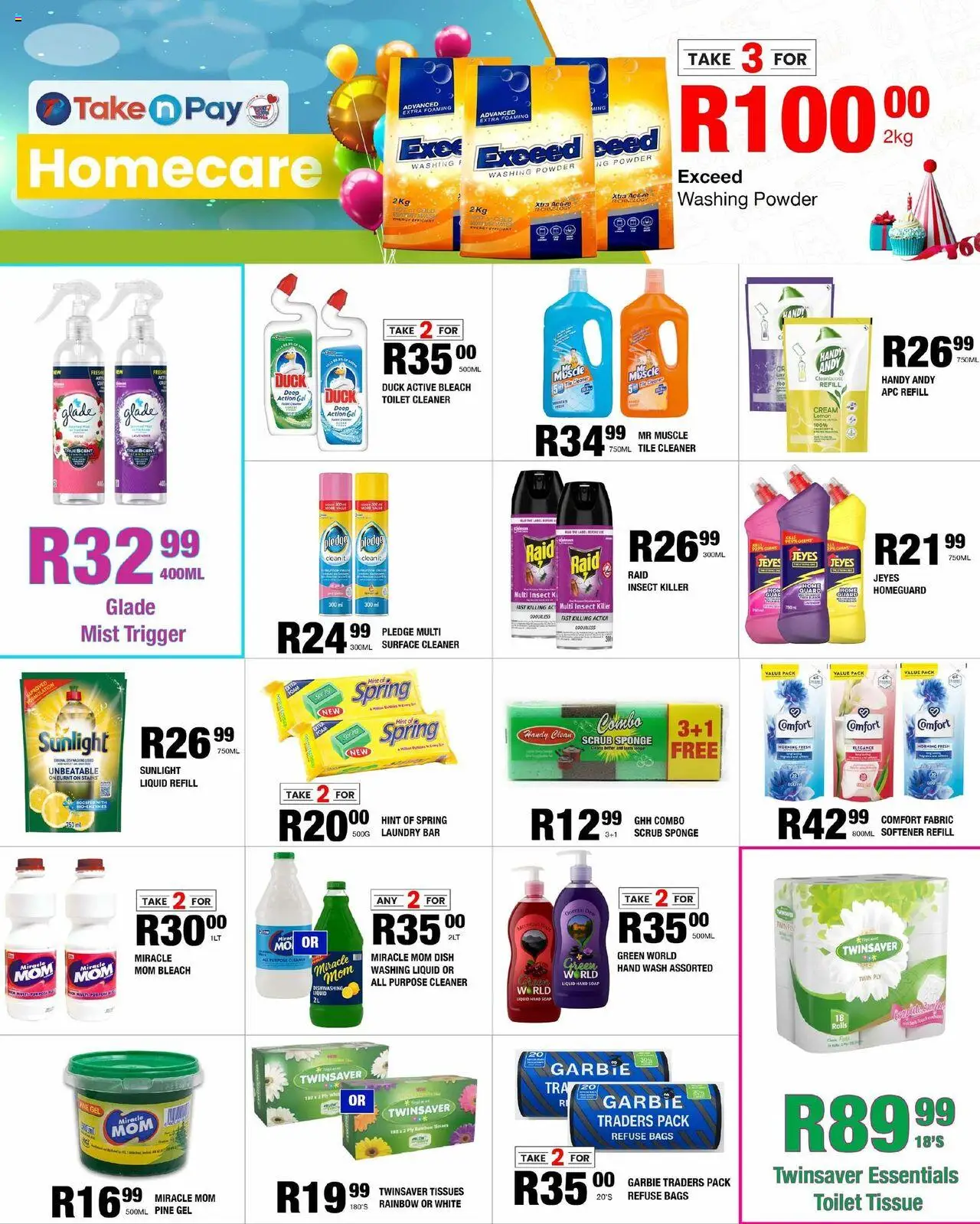 New Take n Pay catalogue – valid from 13.10.2025 | Page: 18 | Products: Toilet, Cream, Washing powder, Lemon