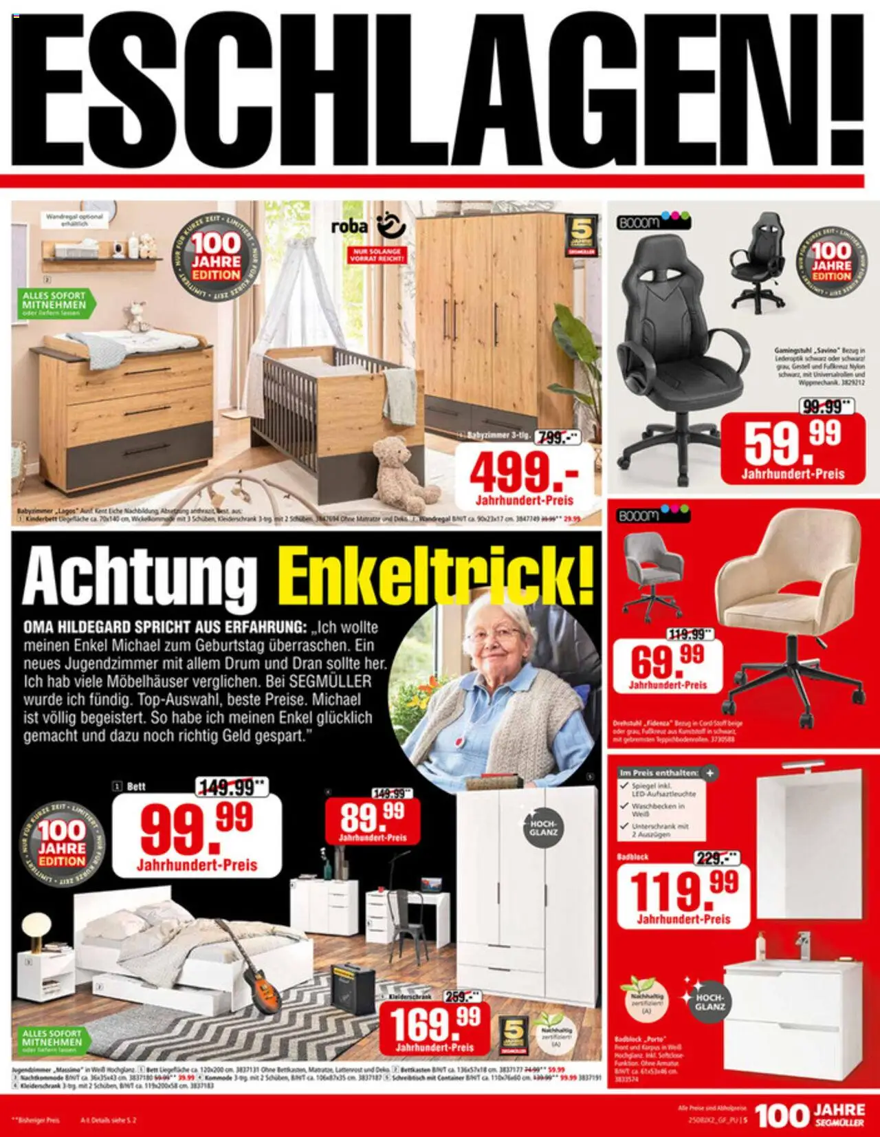 Segmüller Skandalös günstig - gültig ab dem 16.08.2025 | Seite: 5 | Produkte: Wandregal, Kleiderschrank, Spiegel, Gamingstuhl