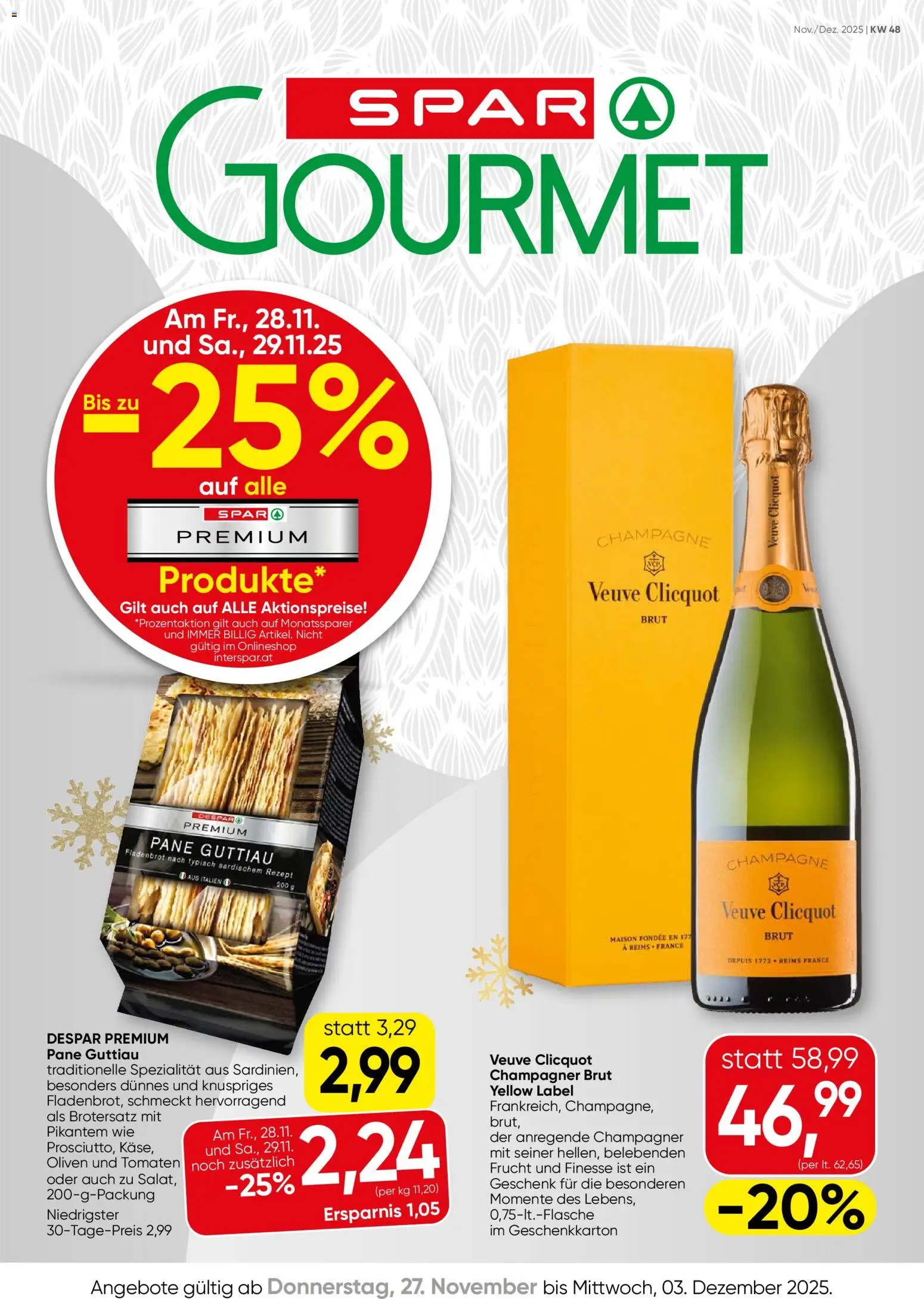 SPAR Gourmet Flugblatt gültig ab 27.11.2025 | Seite: 1 | Produkte: Szeder, Tomaten