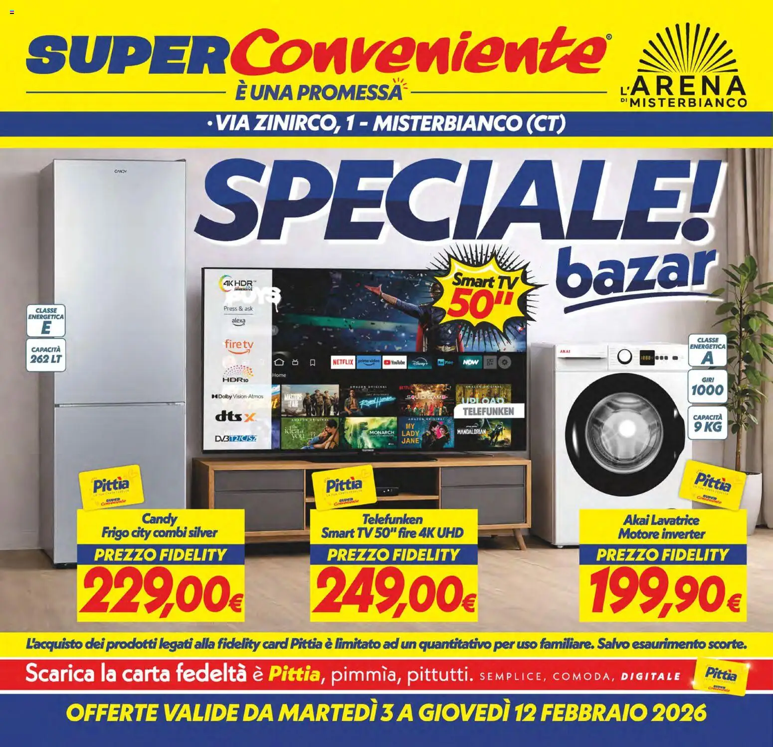 Volantino SuperConveniente del 03.02.2026 | Pagina: 26 | Prodotti: smart TV, Lavatrice, TV
