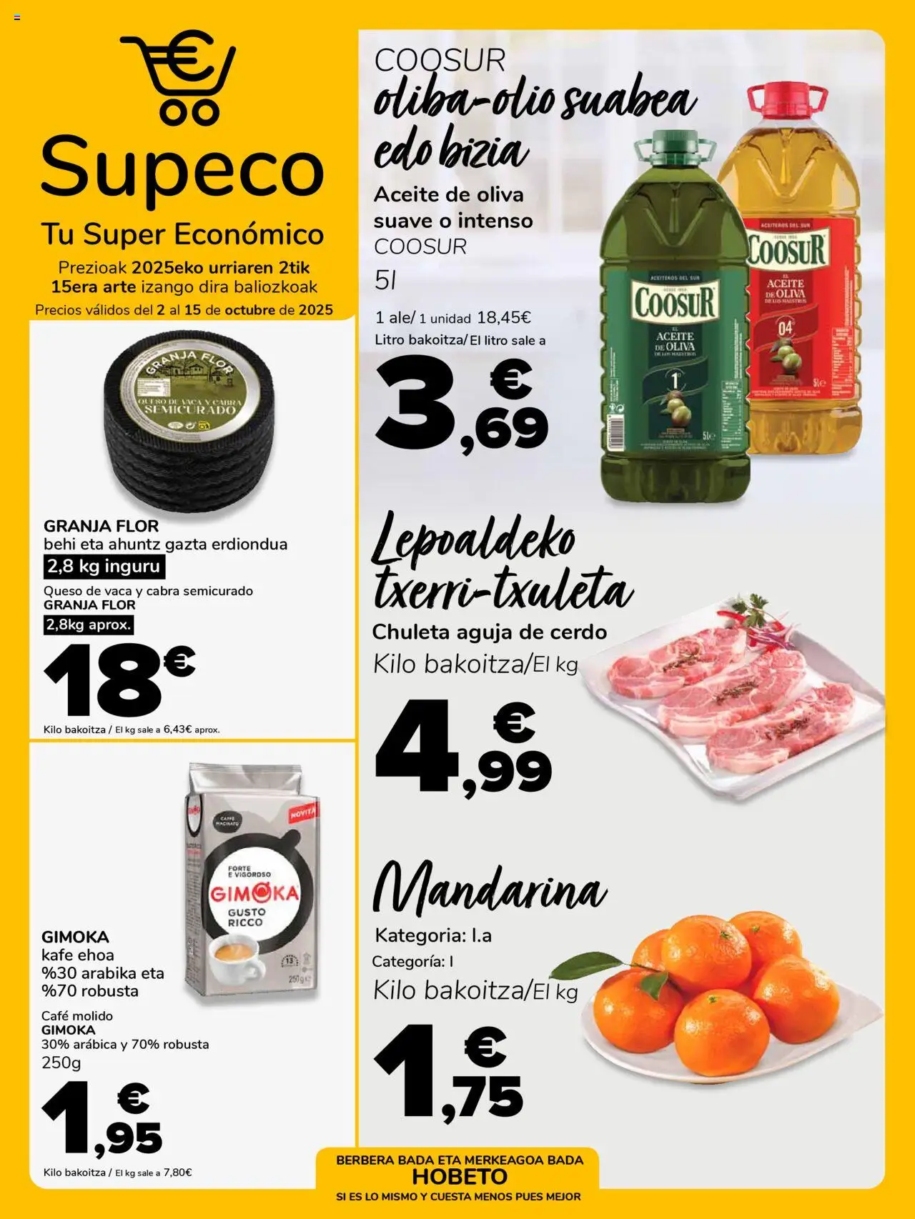 Supeco - Supeco, tu super económico │ válido desde el 02.10.2025 | Página: 1 | Productos: Queso de vaca, Aceite, Café, Cerdo