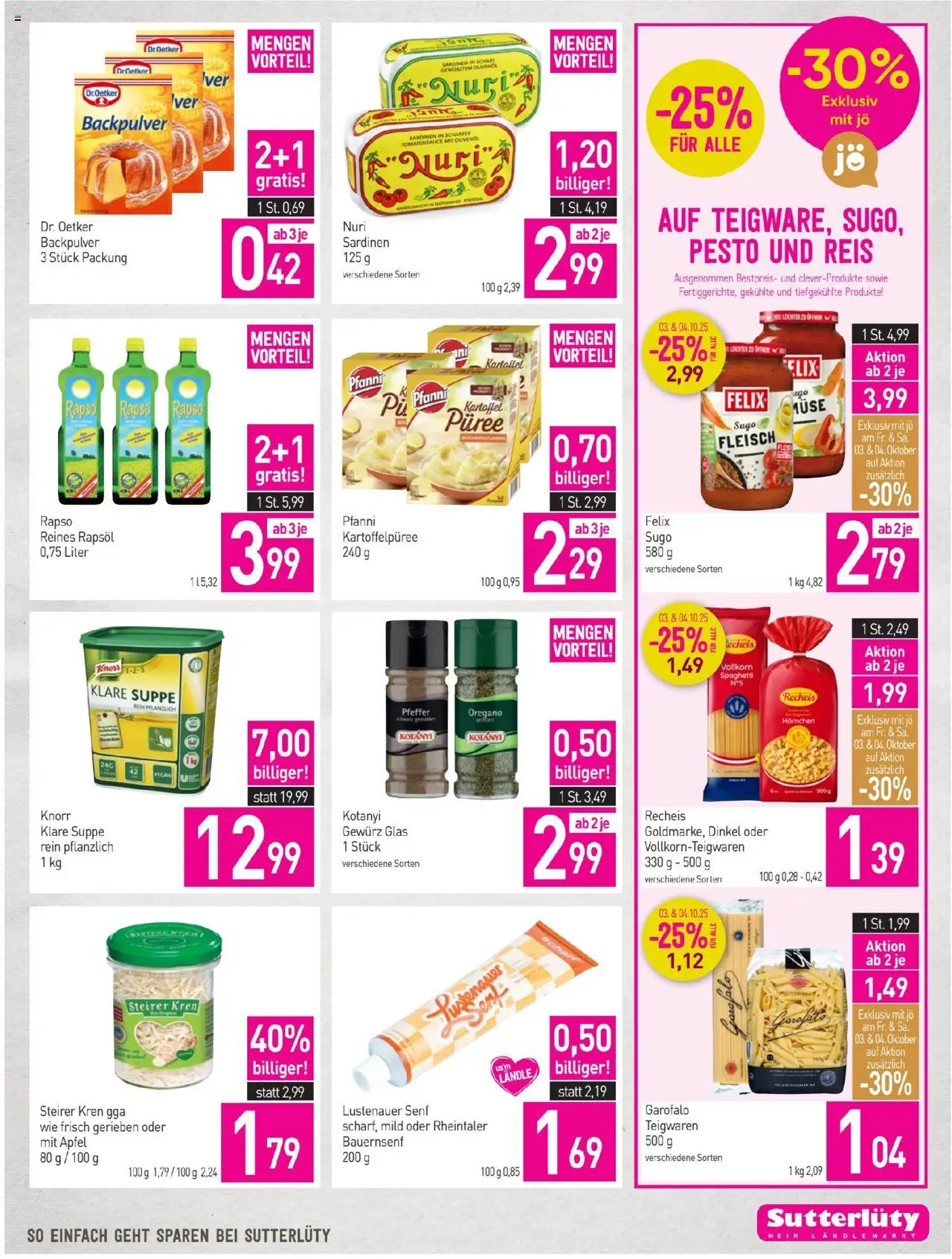 Sutterlüty Flugblatt gültig ab 02.10.2025 | Seite: 17 | Produkte: Pfeffer, Hajdina liszt, Äpfel, Reis